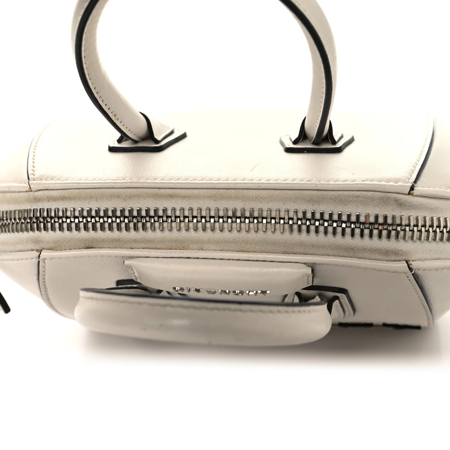 Calfskin Signature Logo Mini Antigona White - Image 14