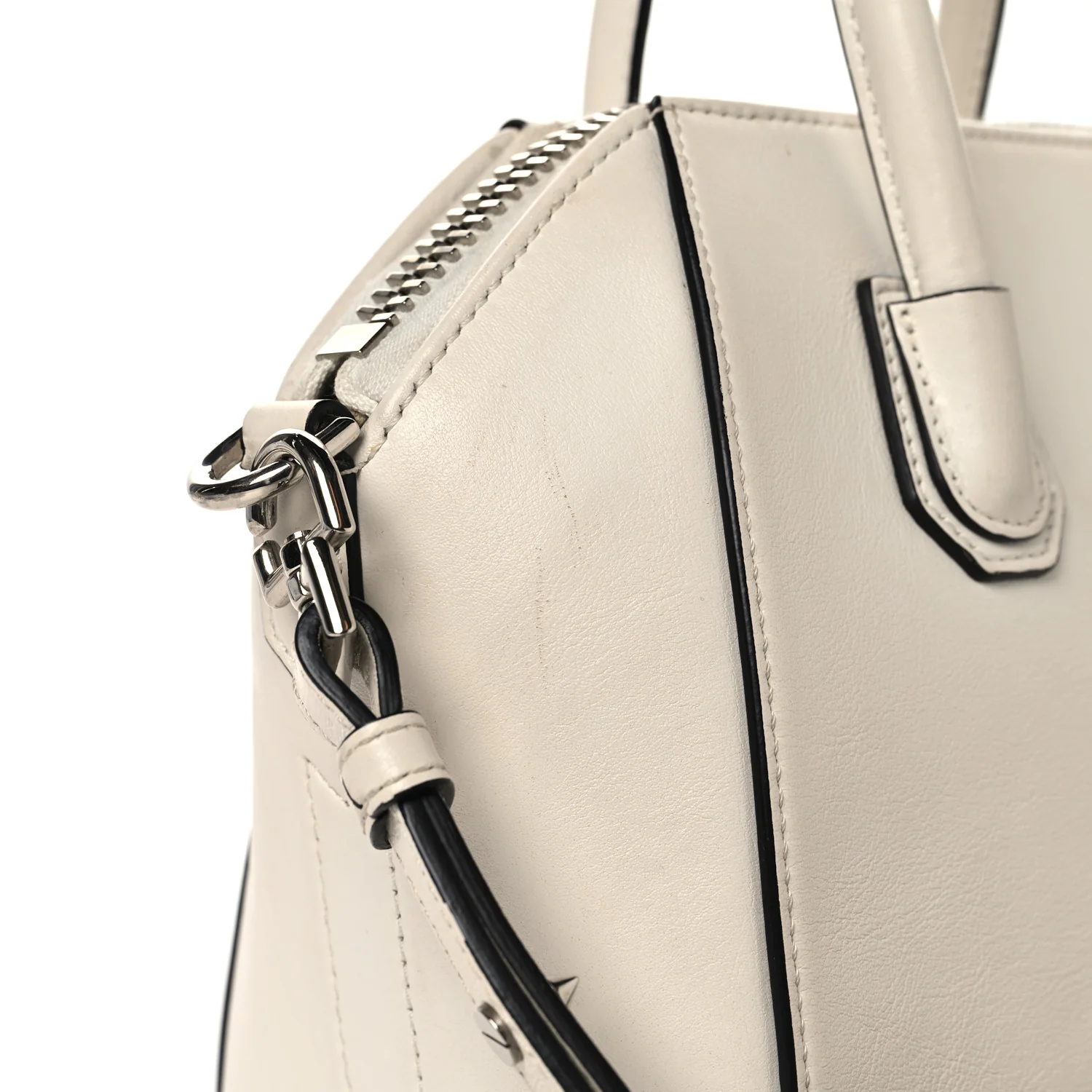 Calfskin Signature Logo Mini Antigona White - Image 15