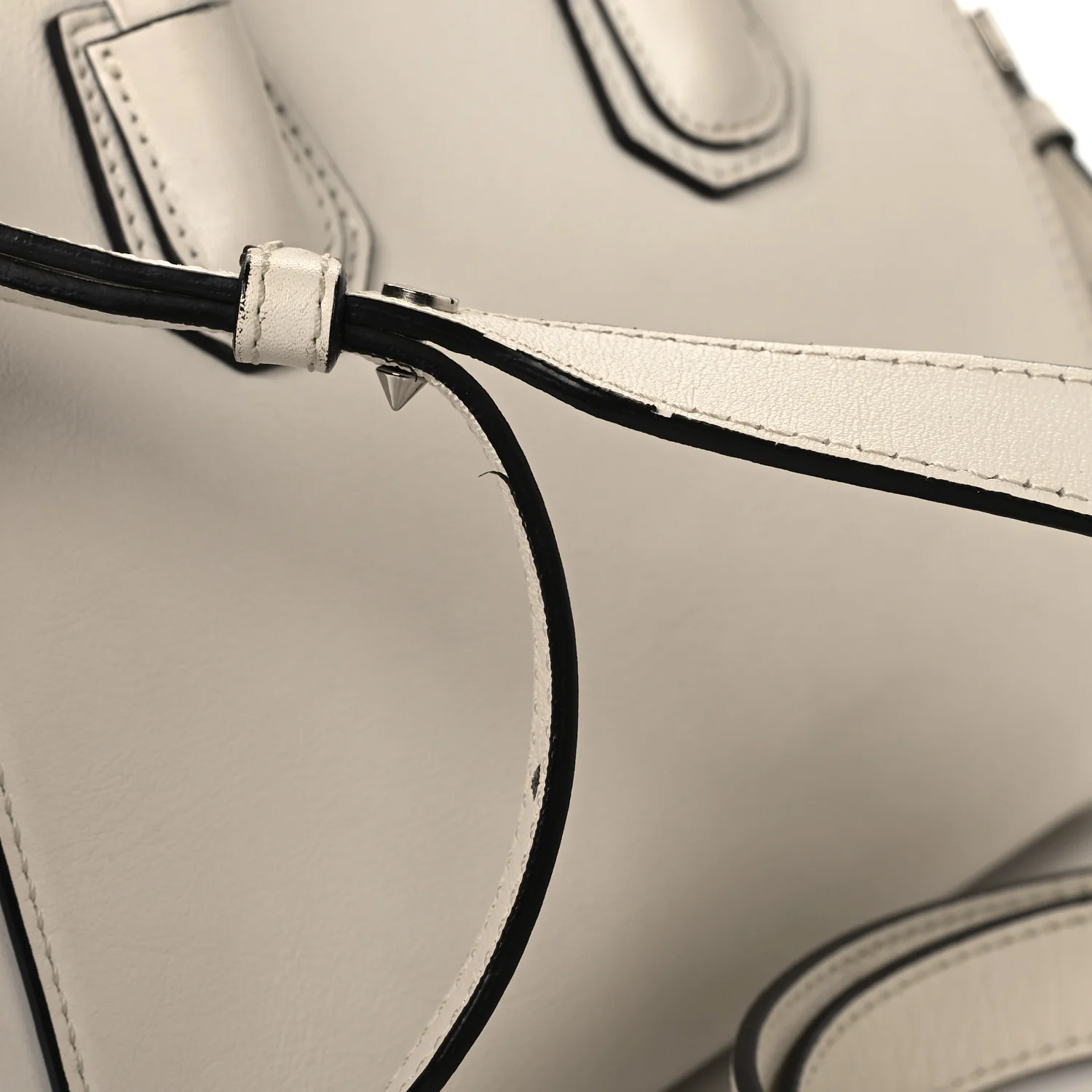 Calfskin Signature Logo Mini Antigona White - Image 16