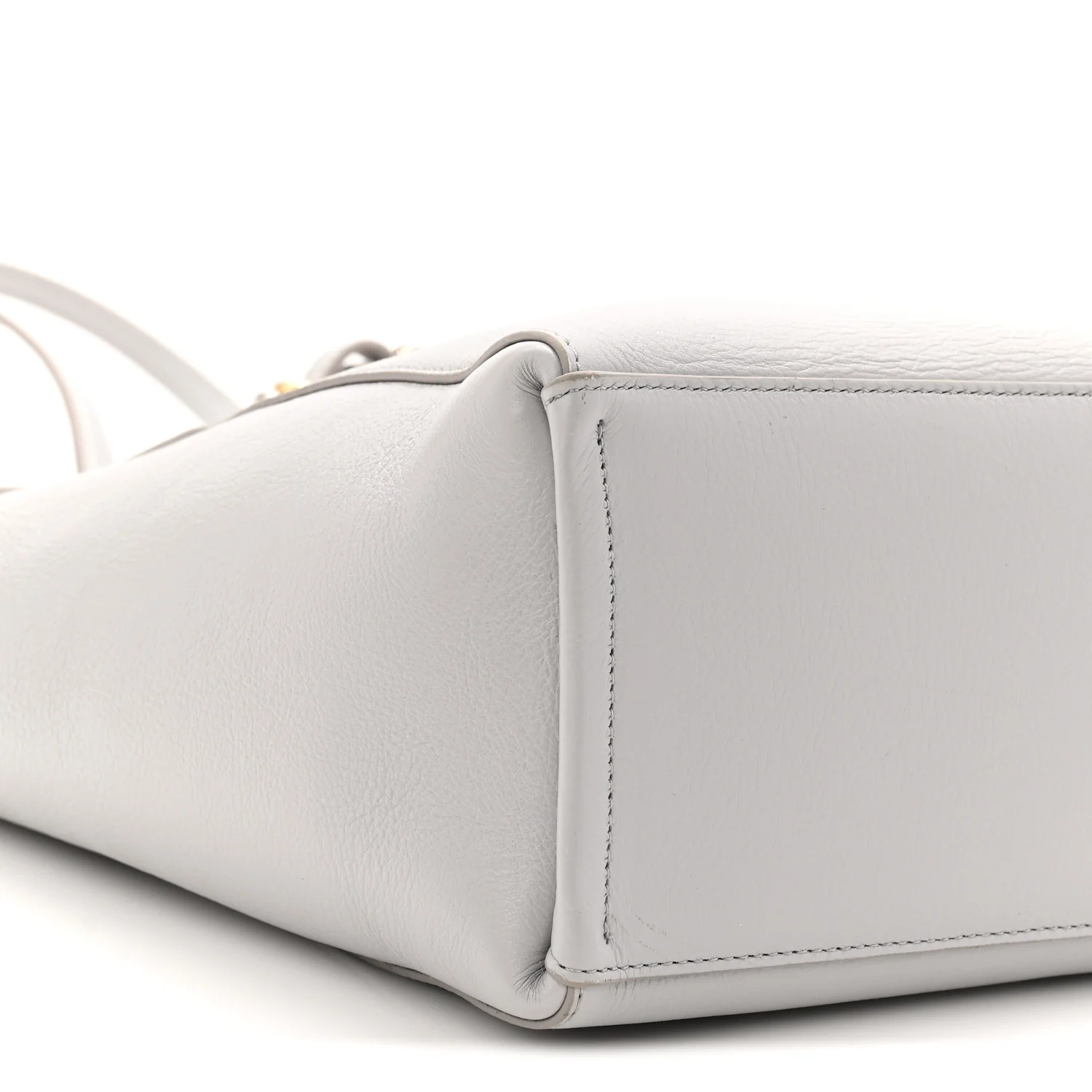 Calfskin Voyou Small North South Tote Light Grey - Image 8