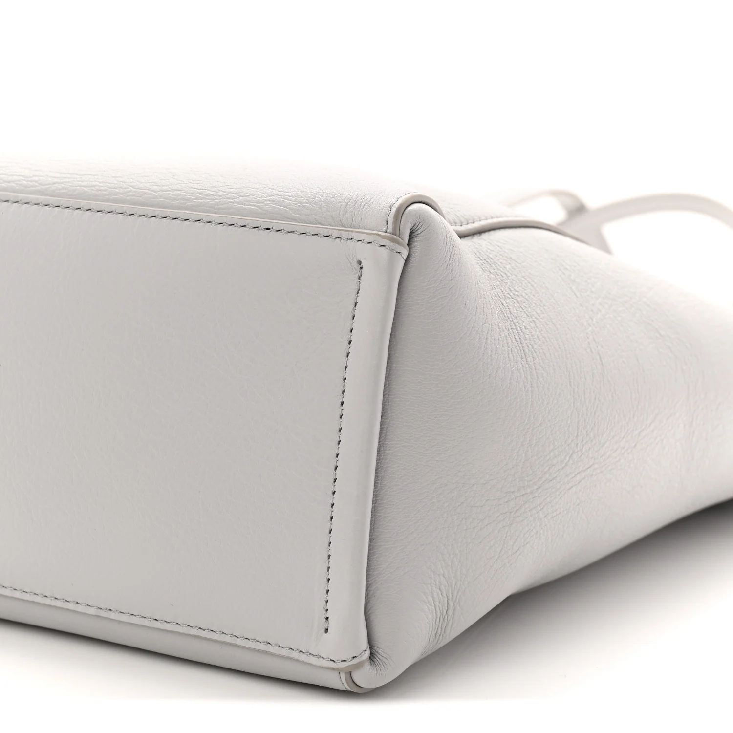 Calfskin Voyou Small North South Tote Light Grey - Image 9