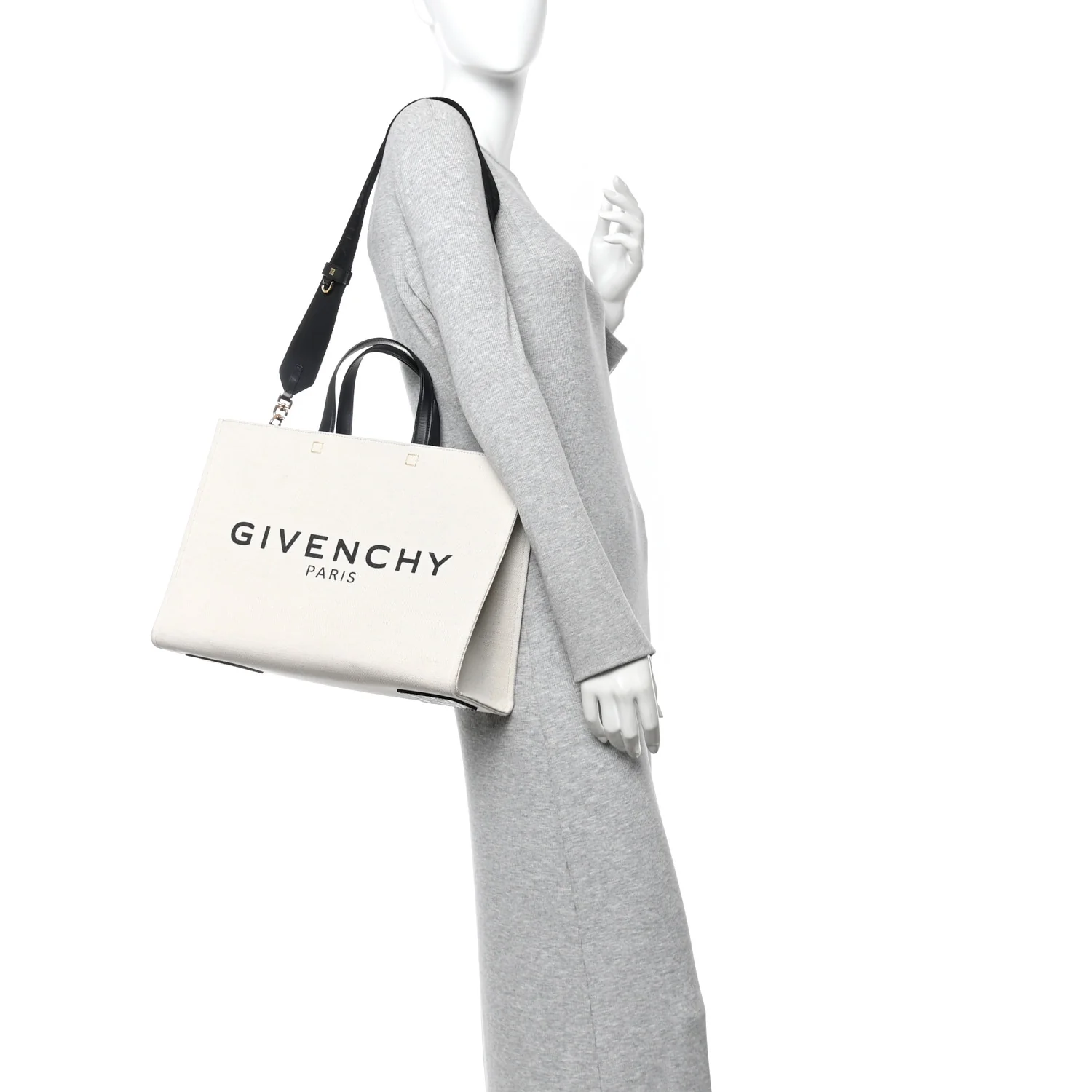 Canvas Medium G-Tote Beige Black - Image 2