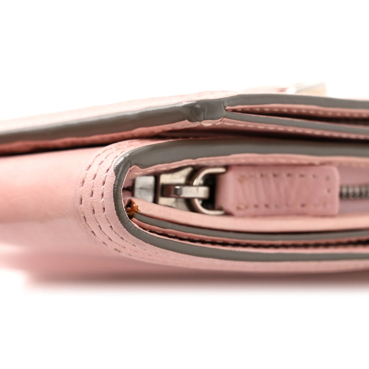 Crackled Calfskin Compact Wallet Pink - Image 11