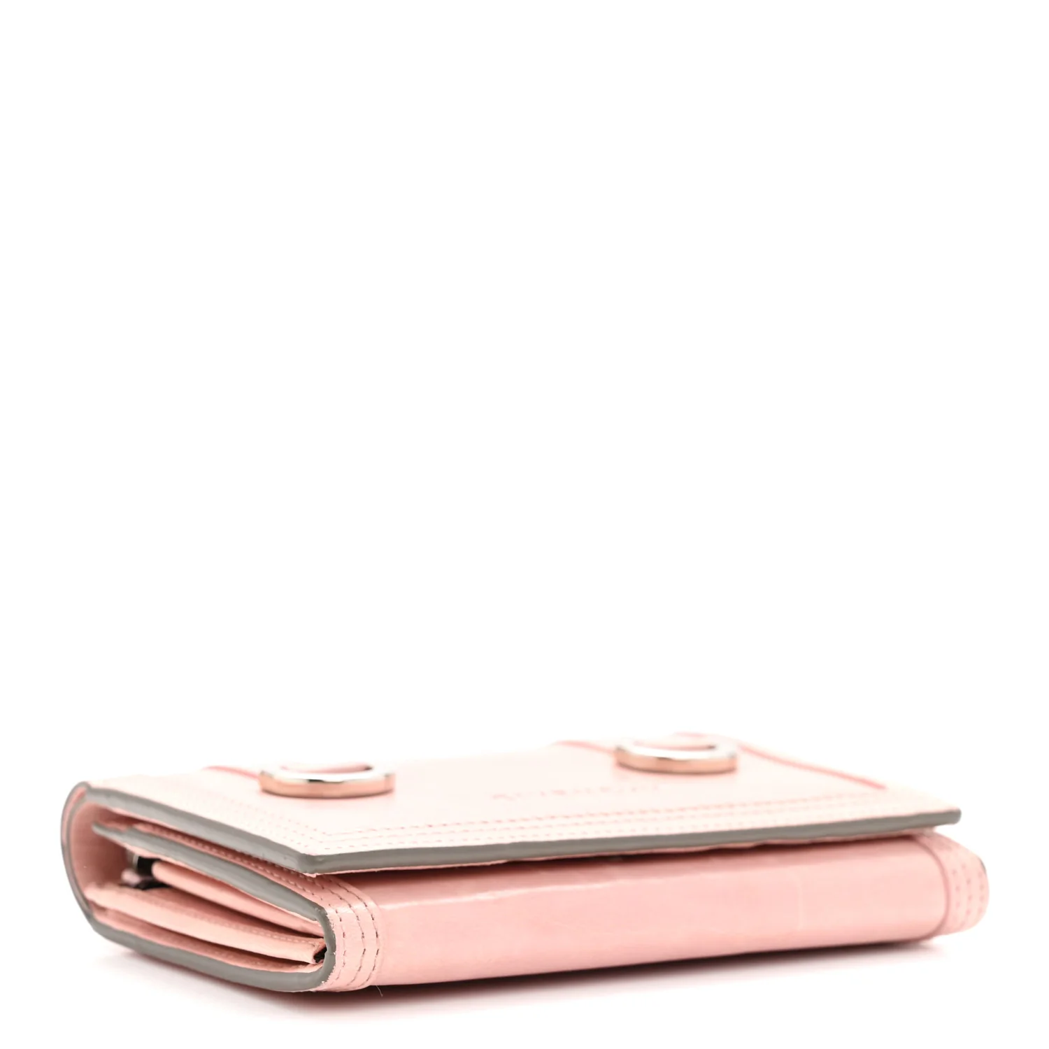 Crackled Calfskin Compact Wallet Pink - Image 4