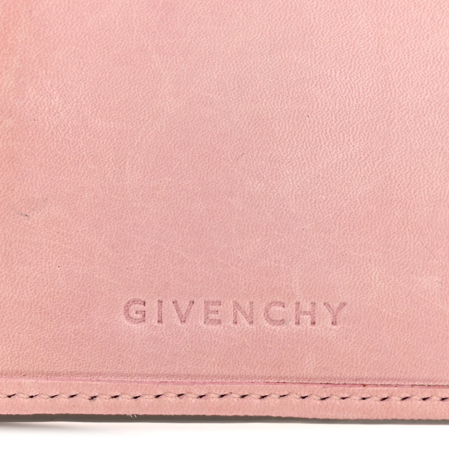 Crackled Calfskin Compact Wallet Pink - Image 6