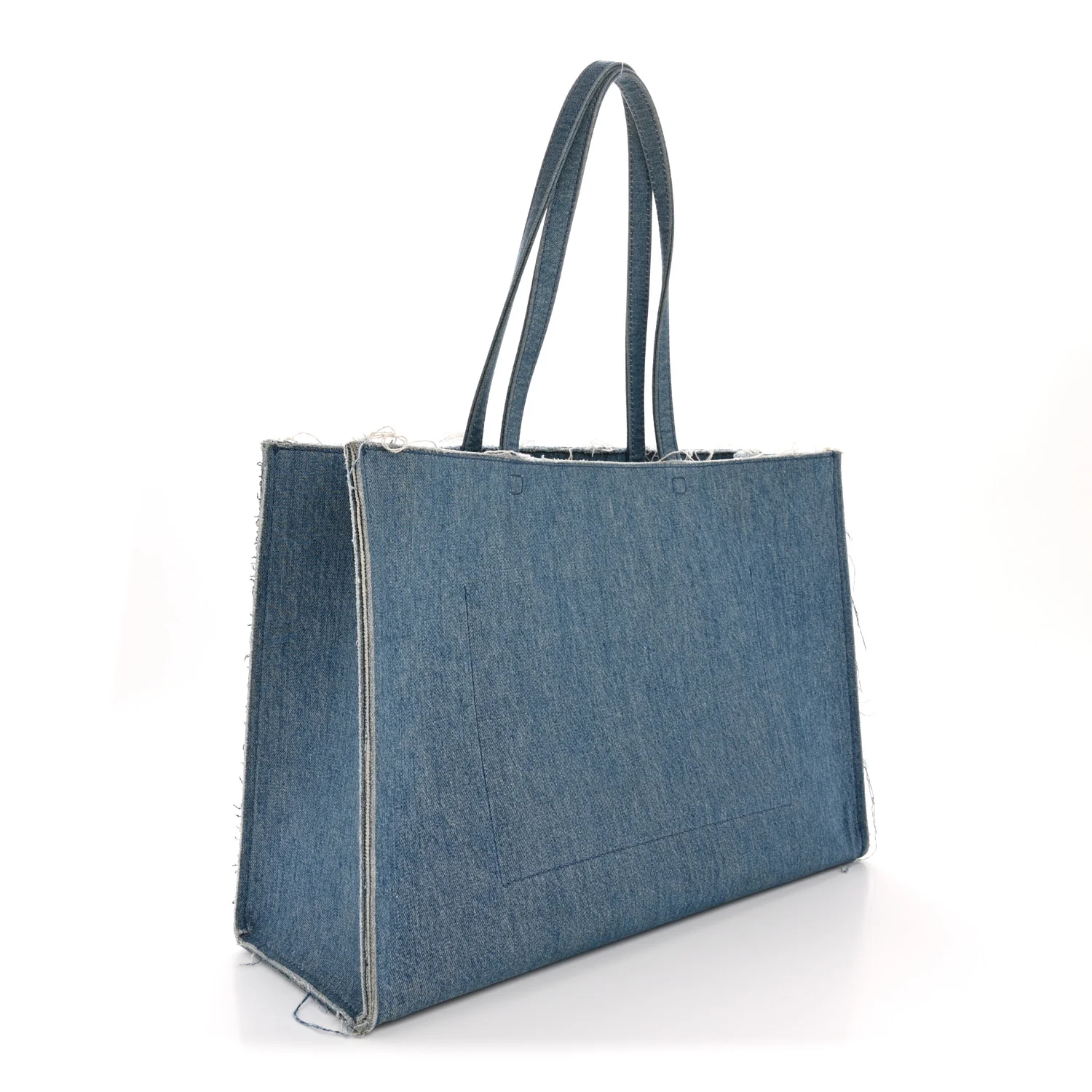 Denim Logo Shopping Tote Light Blue - Image 3