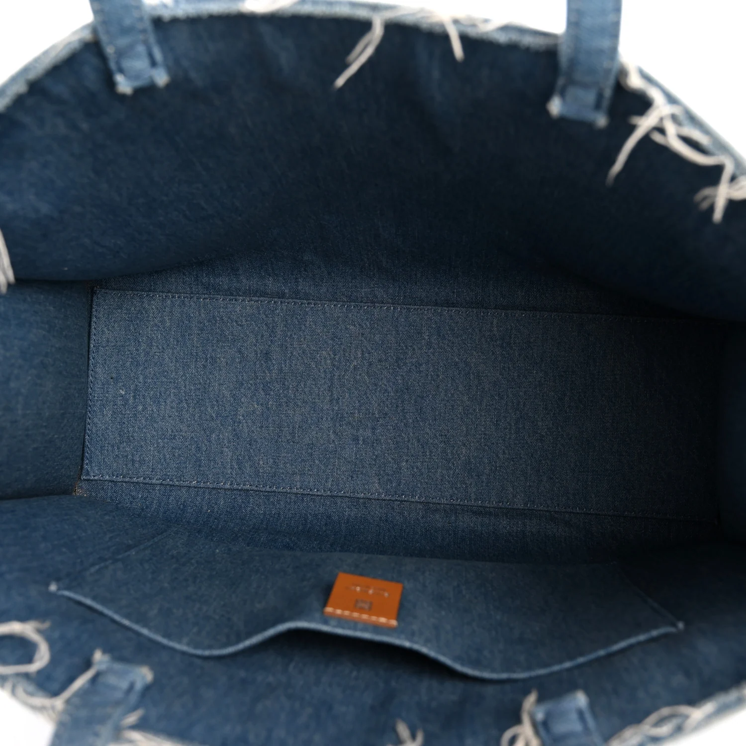 Denim Logo Shopping Tote Light Blue - Image 5