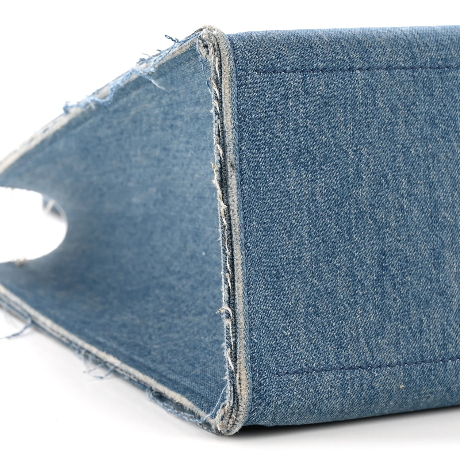Denim Logo Shopping Tote Light Blue - Image 9