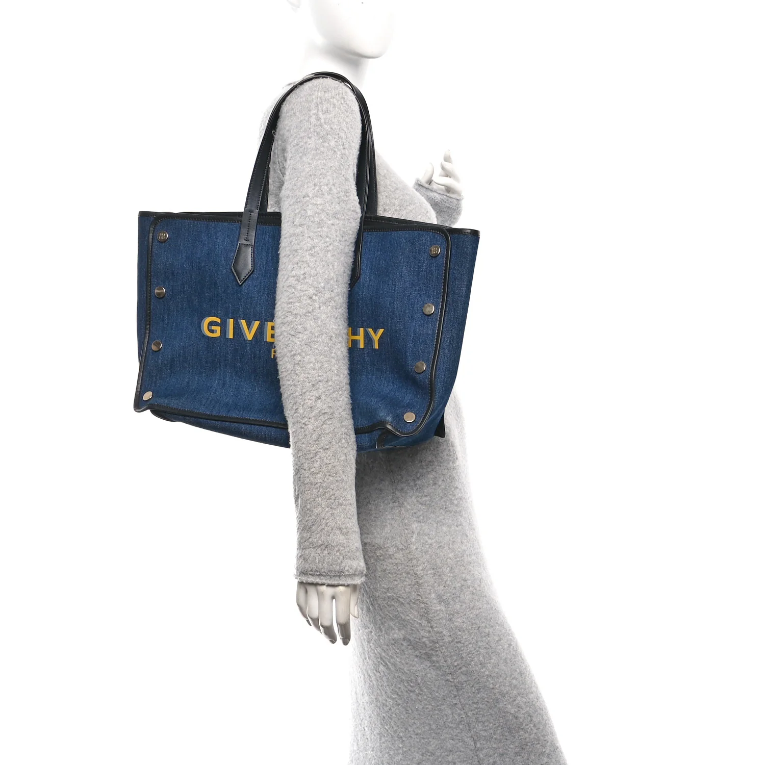 Denim Medium Logo Bond Shopper Tote Blue - Image 2
