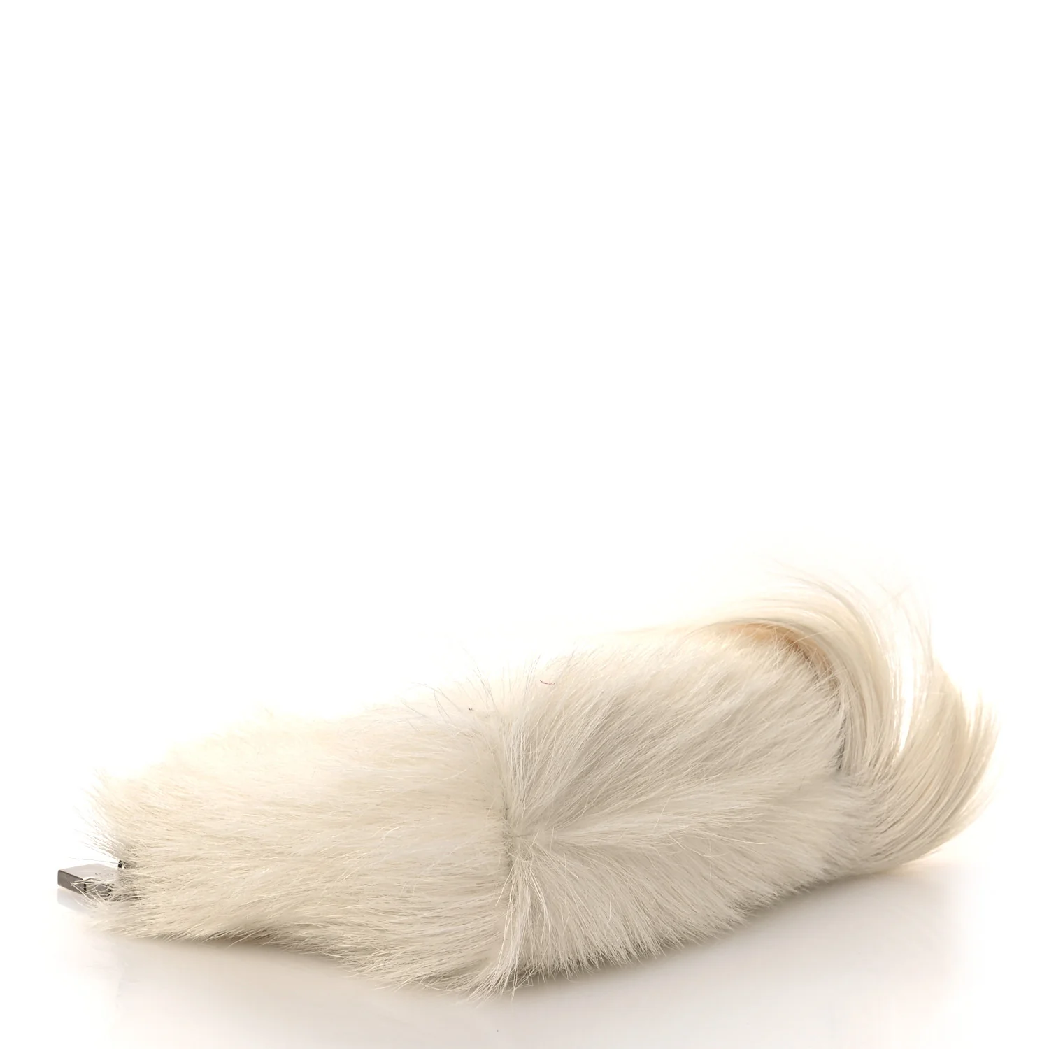 Faux Fur XS Lock Antigona Shoulder Bag White - Image 4