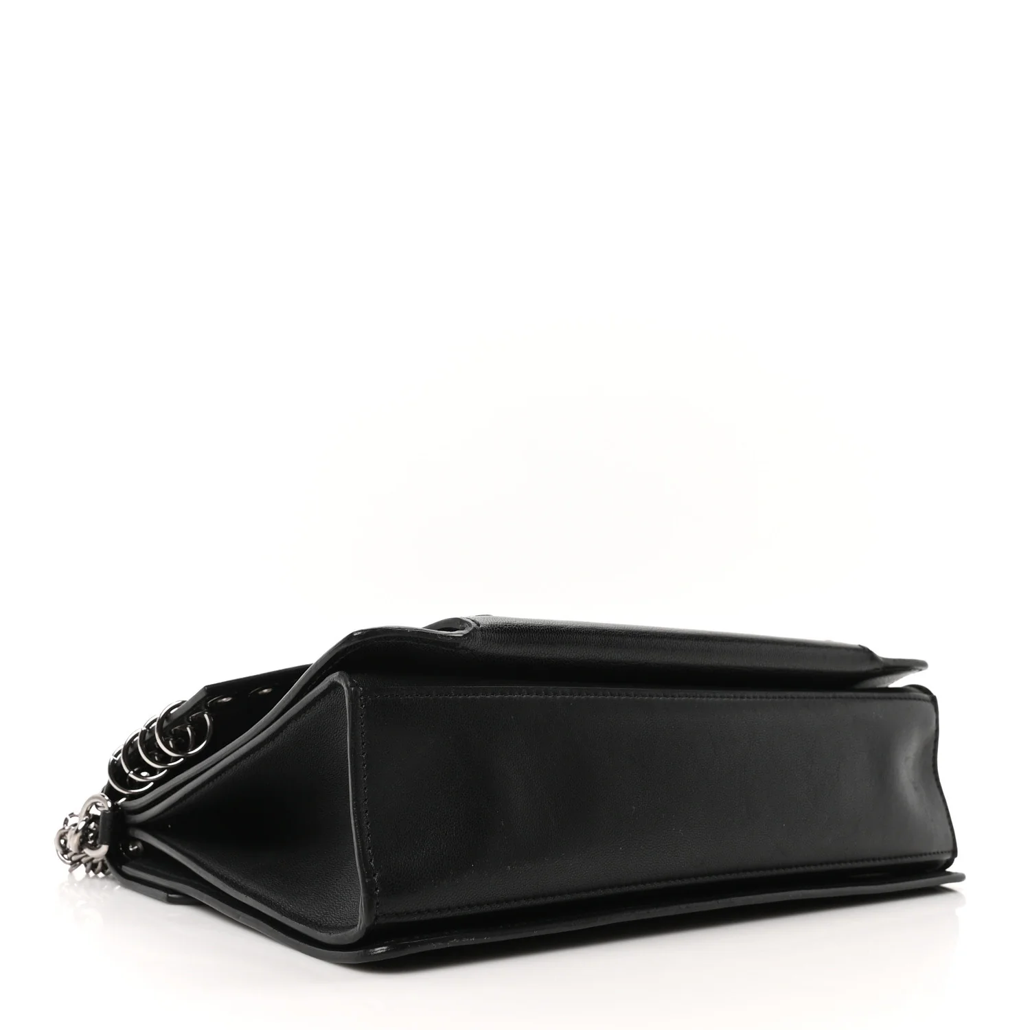 Goatskin Grommet Medium GV3 Shoulder Bag Black - Image 4