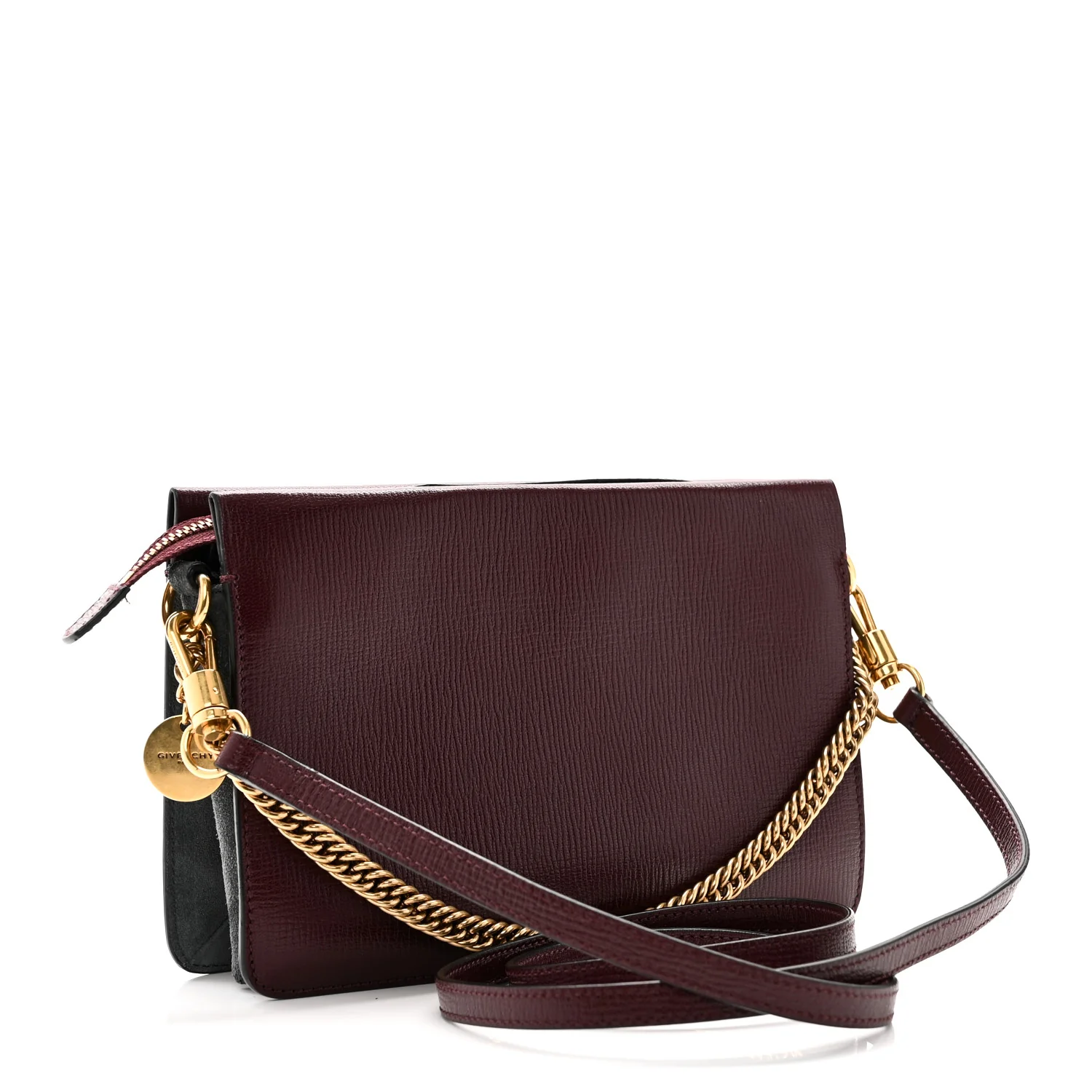 Grained Calfskin Suede Cross 3 Crossbody Bag Aubergine Graphite - Image 3