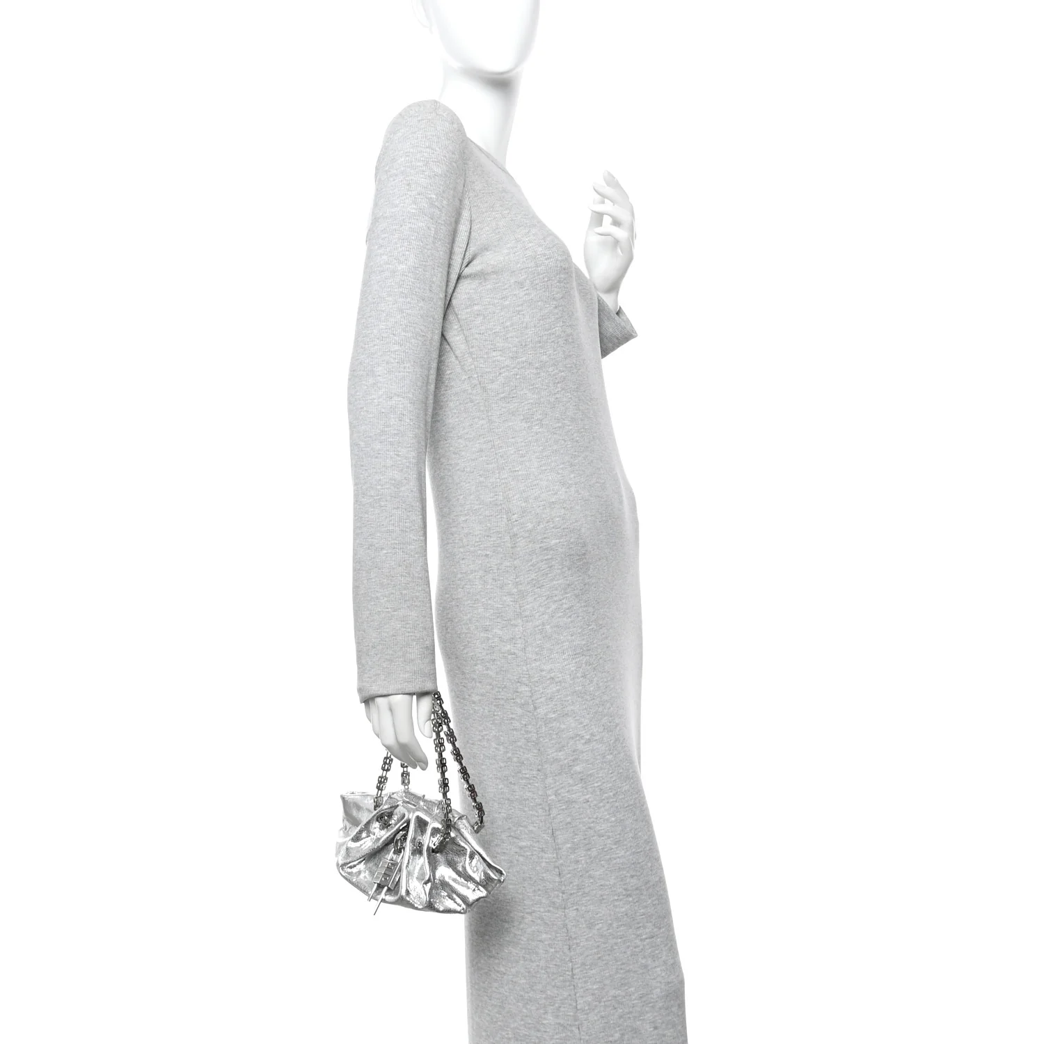 Metallic Calfskin Kenny Mini Shoulder Bag Silver - Image 2