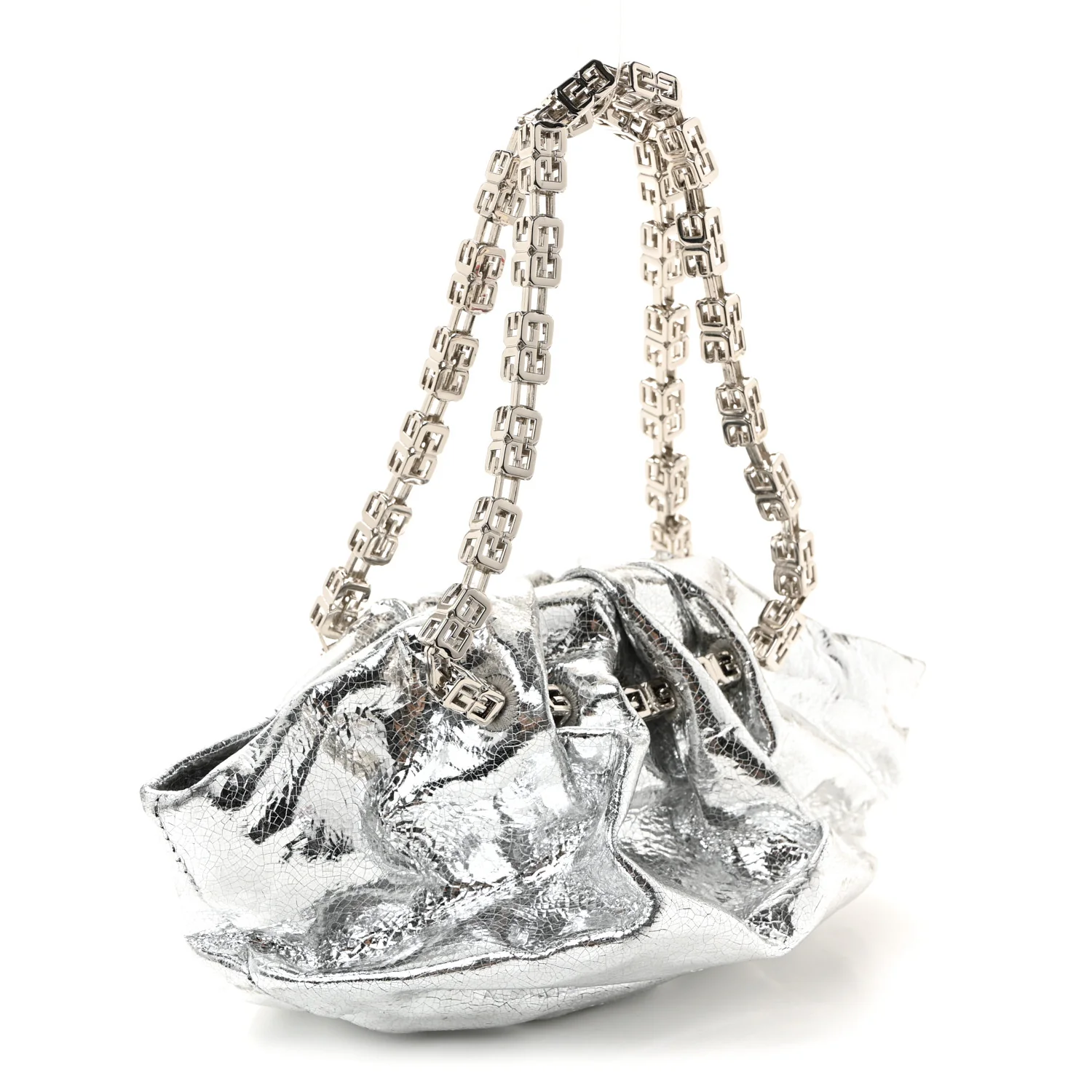 Metallic Calfskin Kenny Mini Shoulder Bag Silver - Image 3
