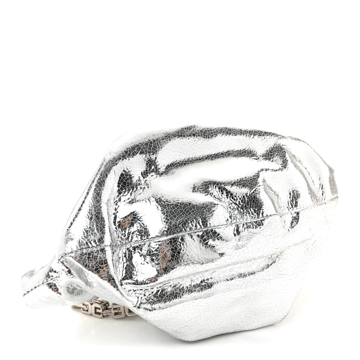 Metallic Calfskin Kenny Mini Shoulder Bag Silver - Image 4