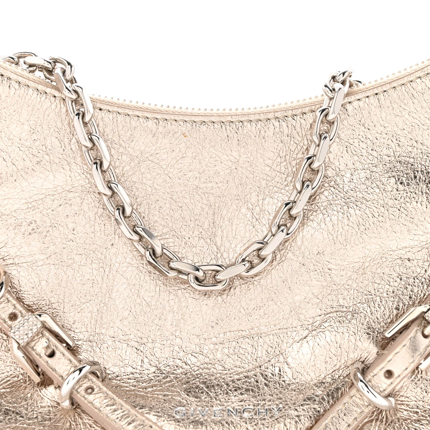 Metallic Calfskin Mini Voyou Bag Dusty Gold - Image 8