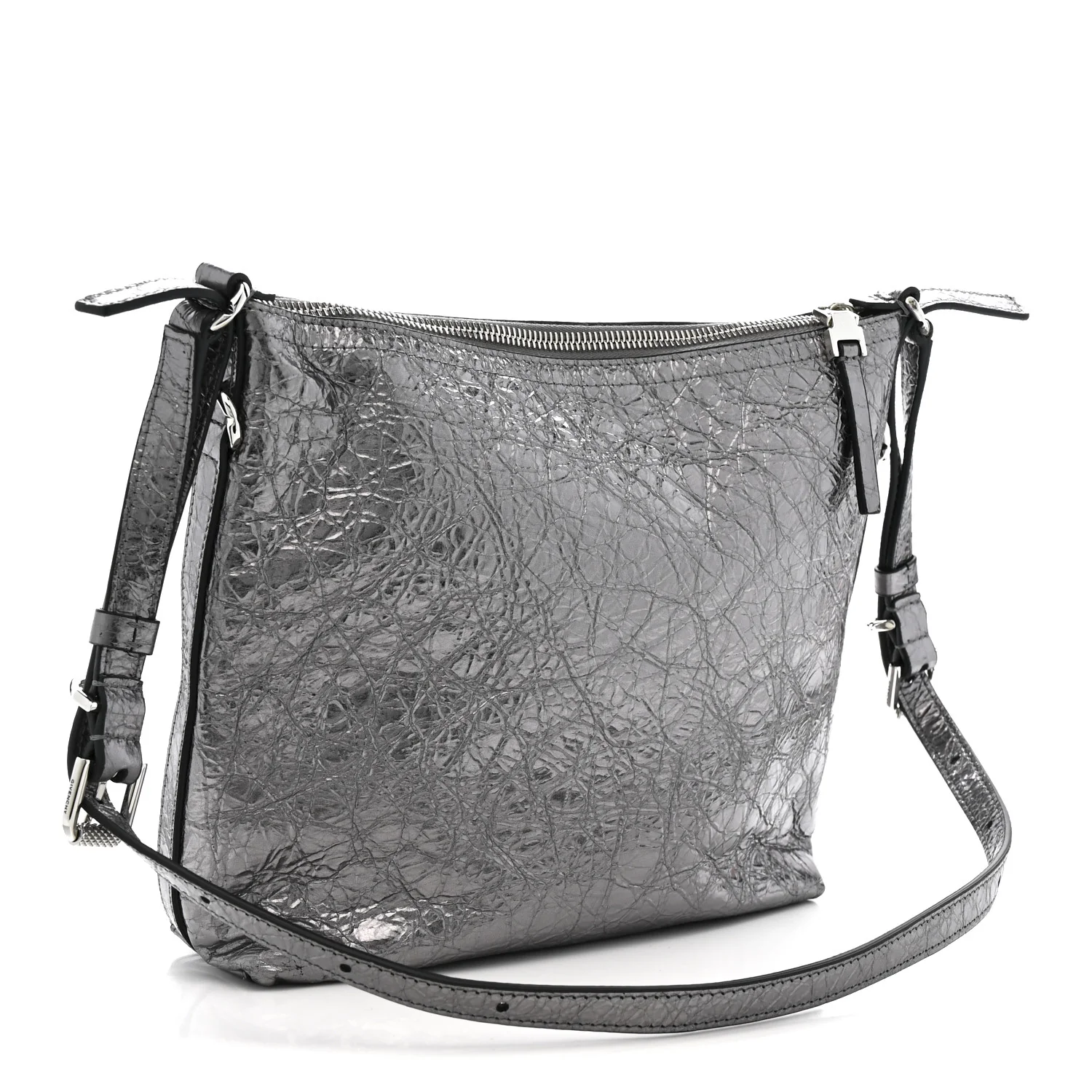 Metallic Calfskin Small Voyou Bag Silver - Image 3
