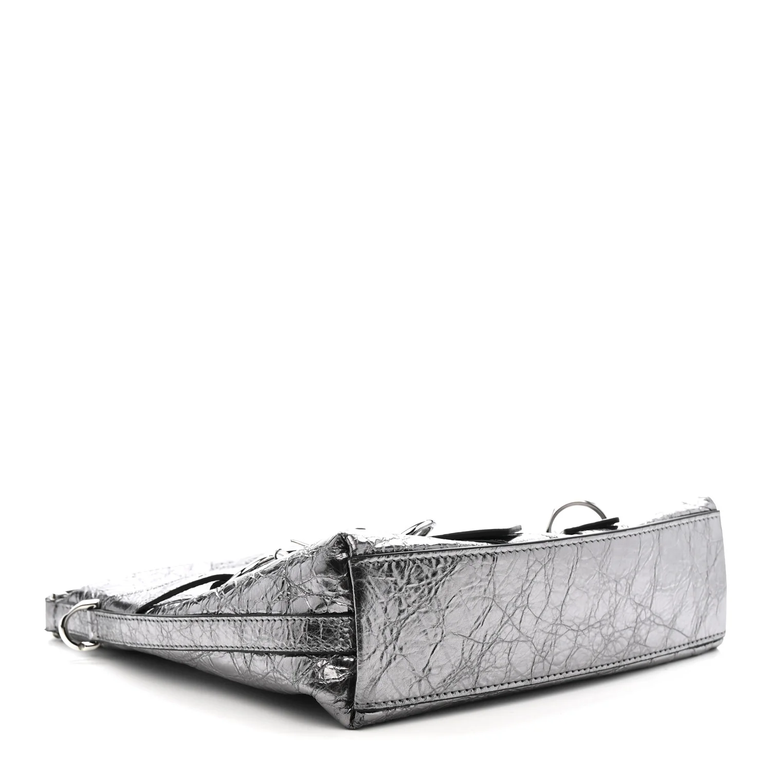 Metallic Calfskin Small Voyou Bag Silver - Image 4