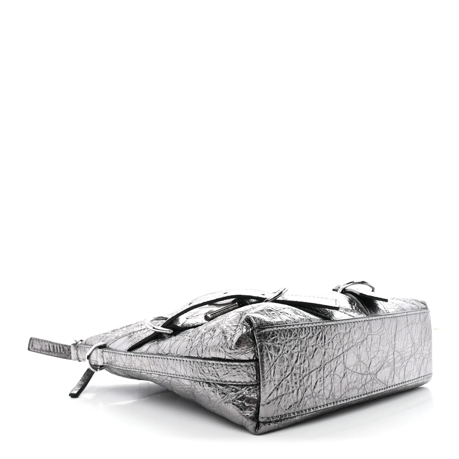 Metallic Calfskin Small Voyou Bag Silver - Image 4