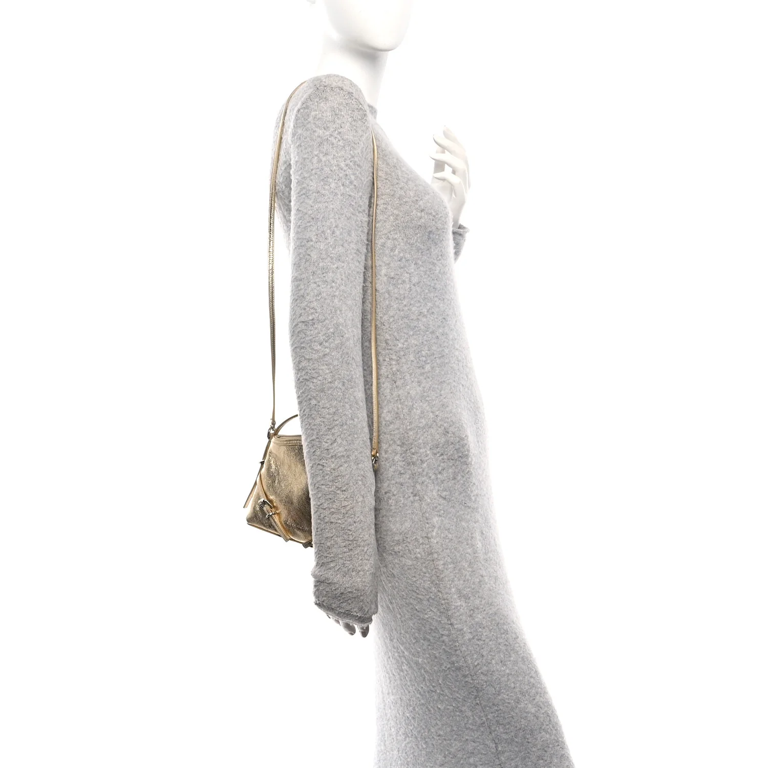 Metallic Tumbled Calfskin Nano Voyou Bag Golden Sand - Image 2