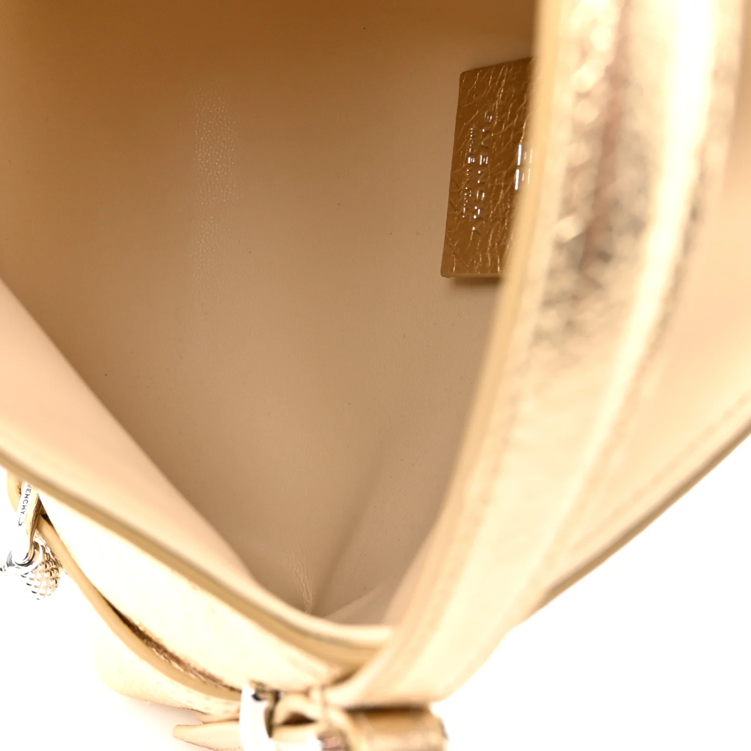 Metallic Tumbled Calfskin Nano Voyou Bag Golden Sand - Image 5