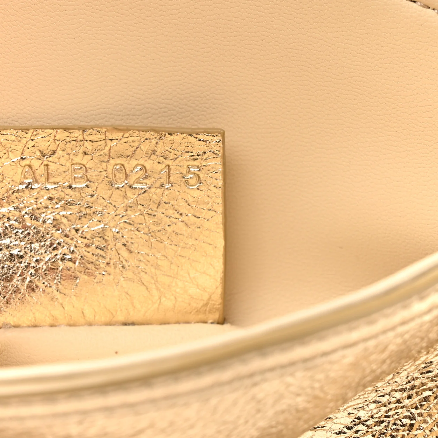 Metallic Tumbled Calfskin Nano Voyou Bag Golden Sand - Image 7