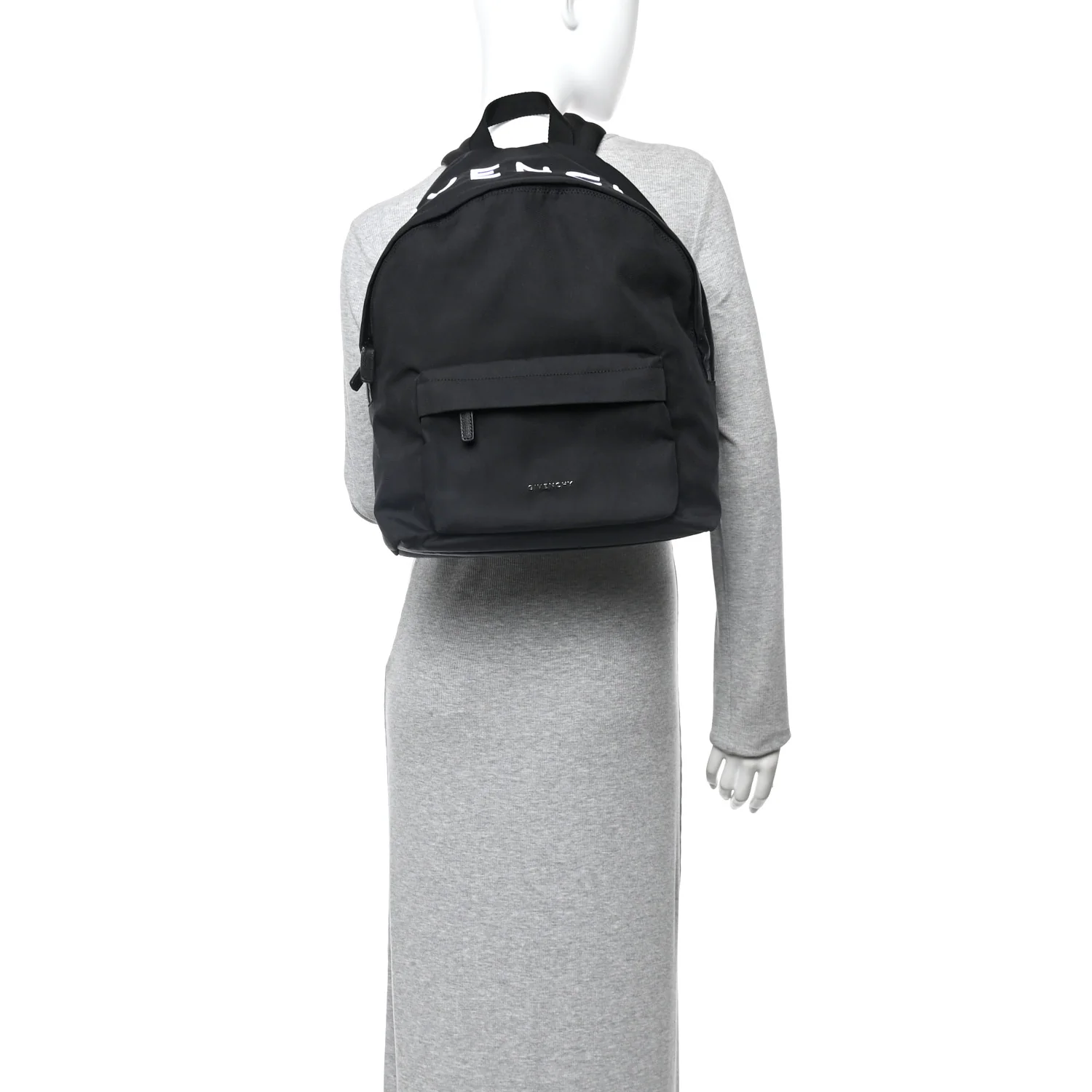 Nylon Essential Backpack Black White - Image 2