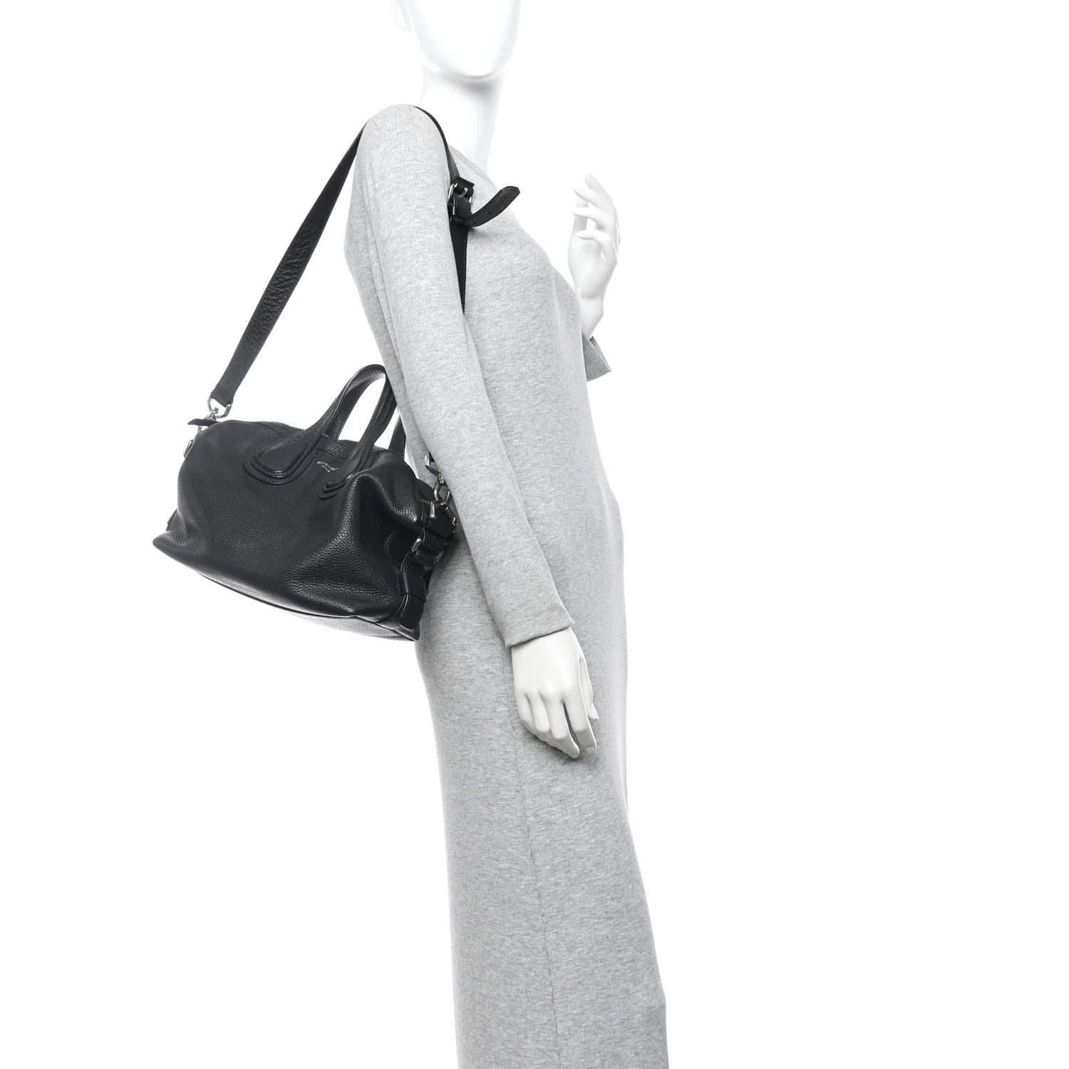 Pebbled Calfskin Small Nightingale Black - Image 2