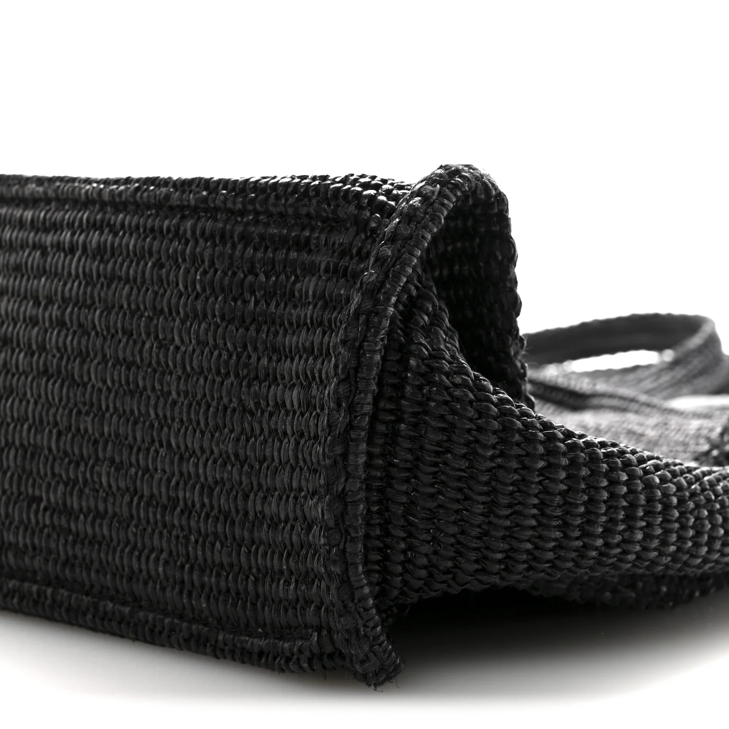 Raffia Large G Shopping Tote Black - Image 10