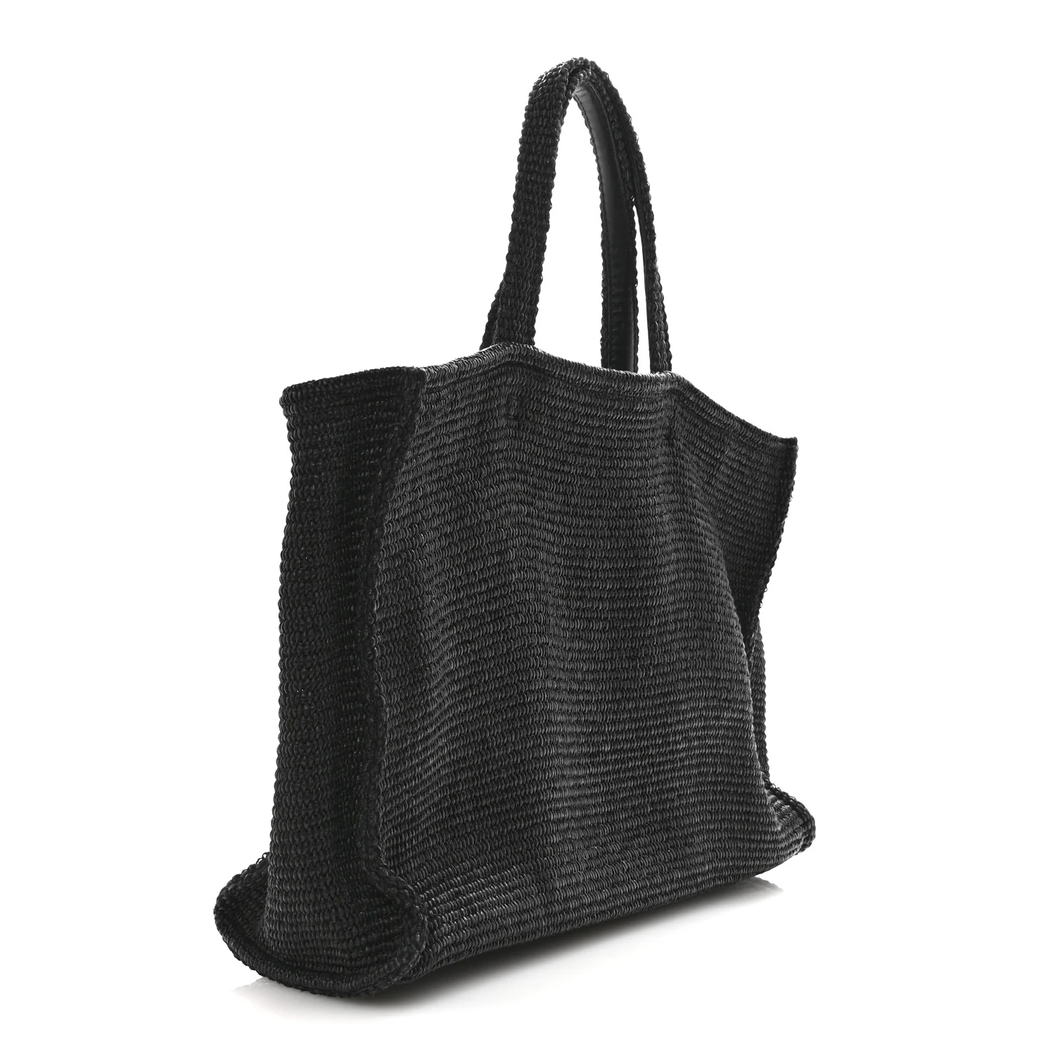 Raffia Large G Shopping Tote Black - Image 3