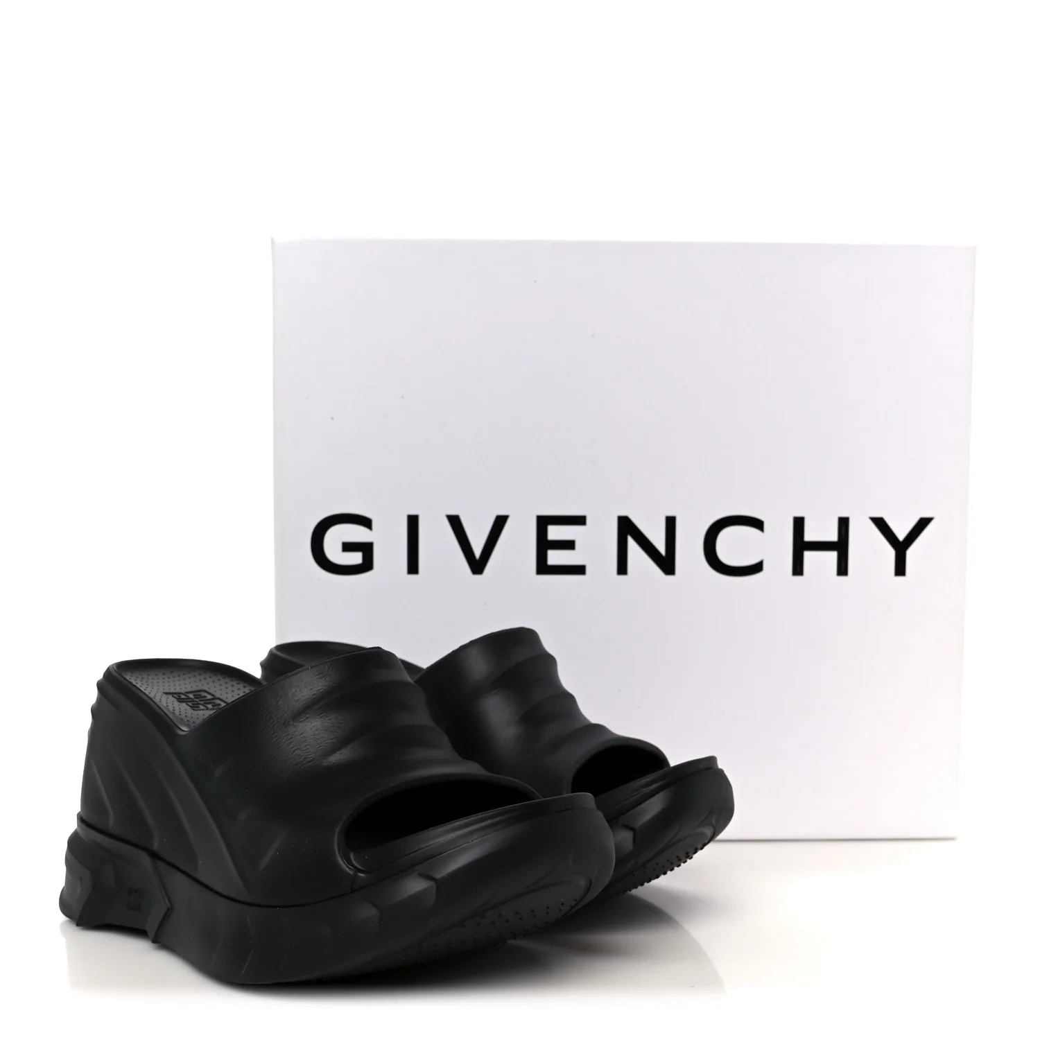Rubber Marshmallow Wedge Sandals 37 Black - Image 10