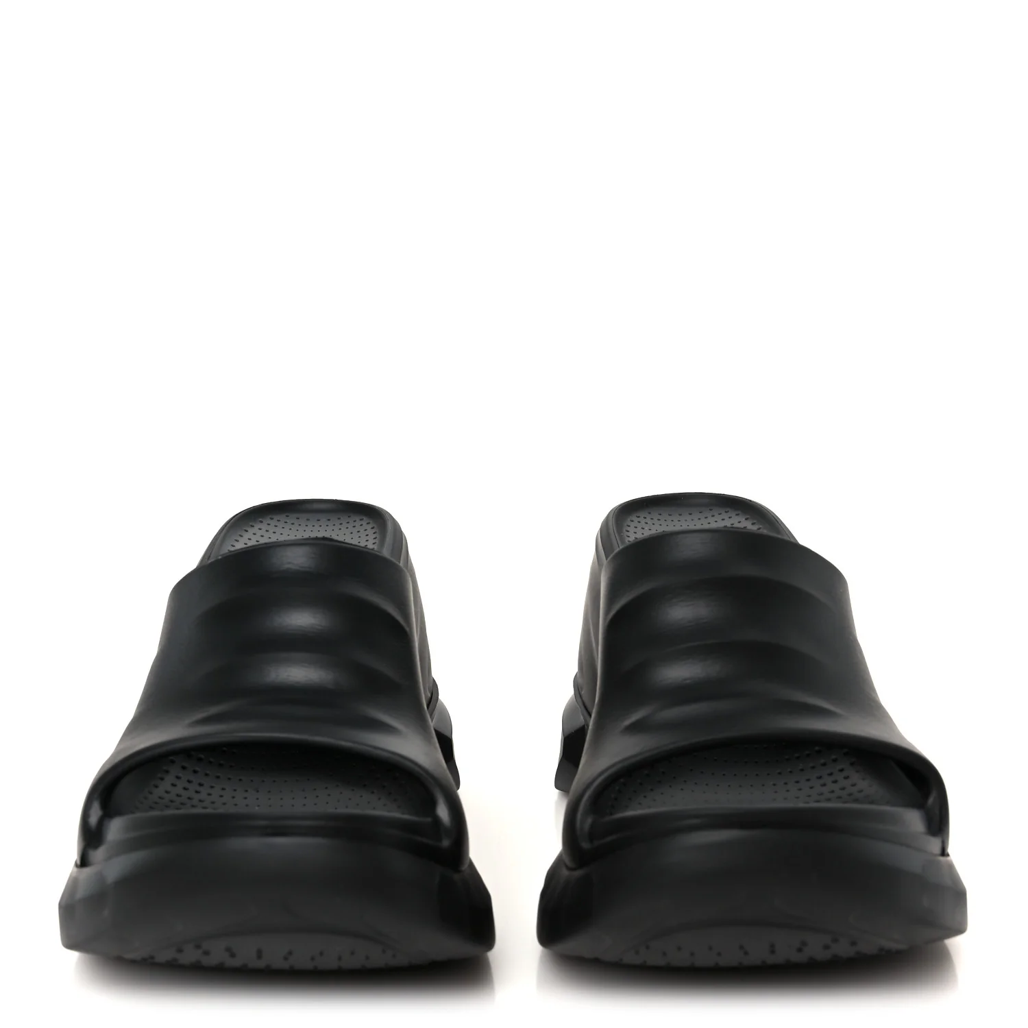 Rubber Marshmallow Wedge Sandals 37 Black - Image 3