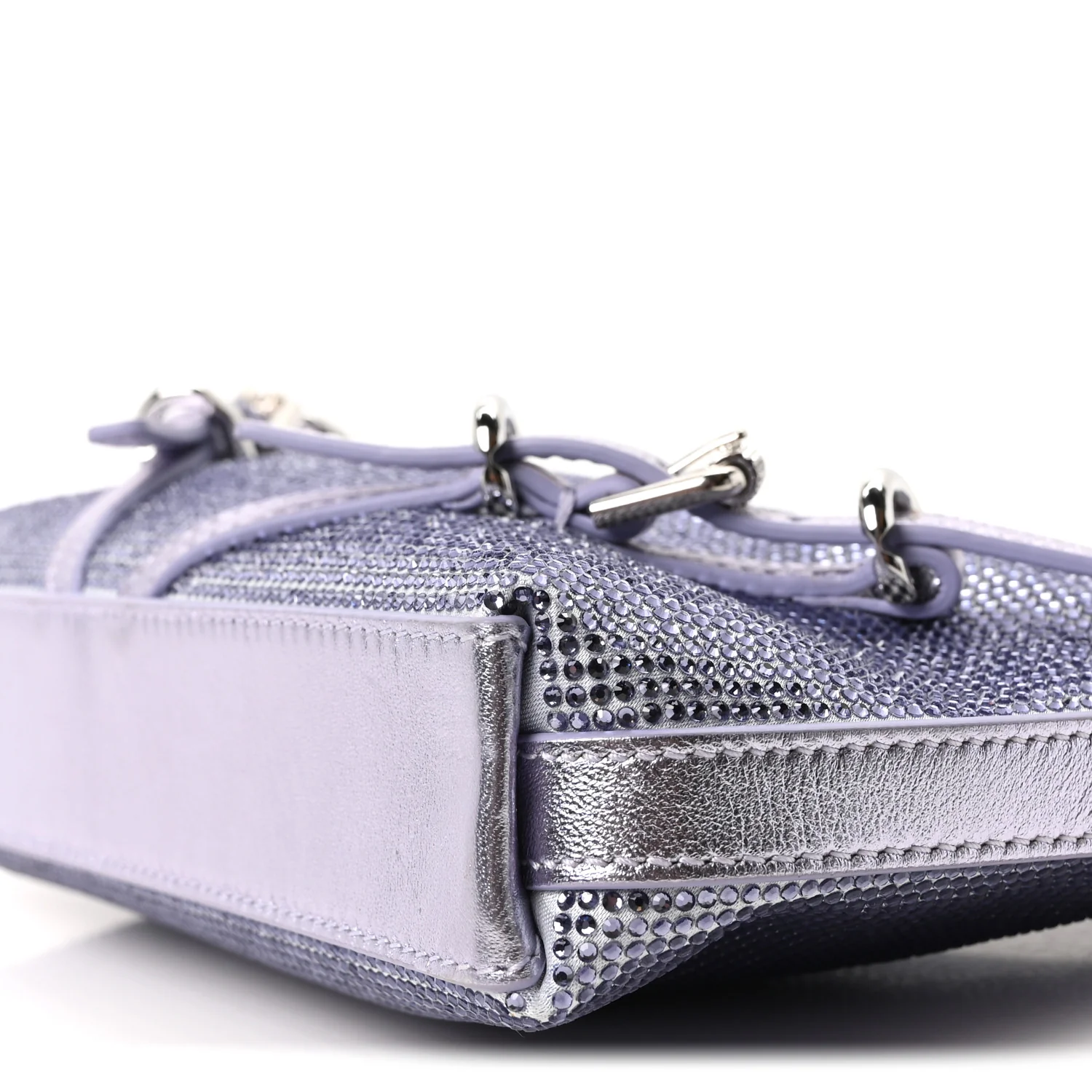 Satin Strass Mini Voyou Boyfriend Party Bag Lavender - Image 19