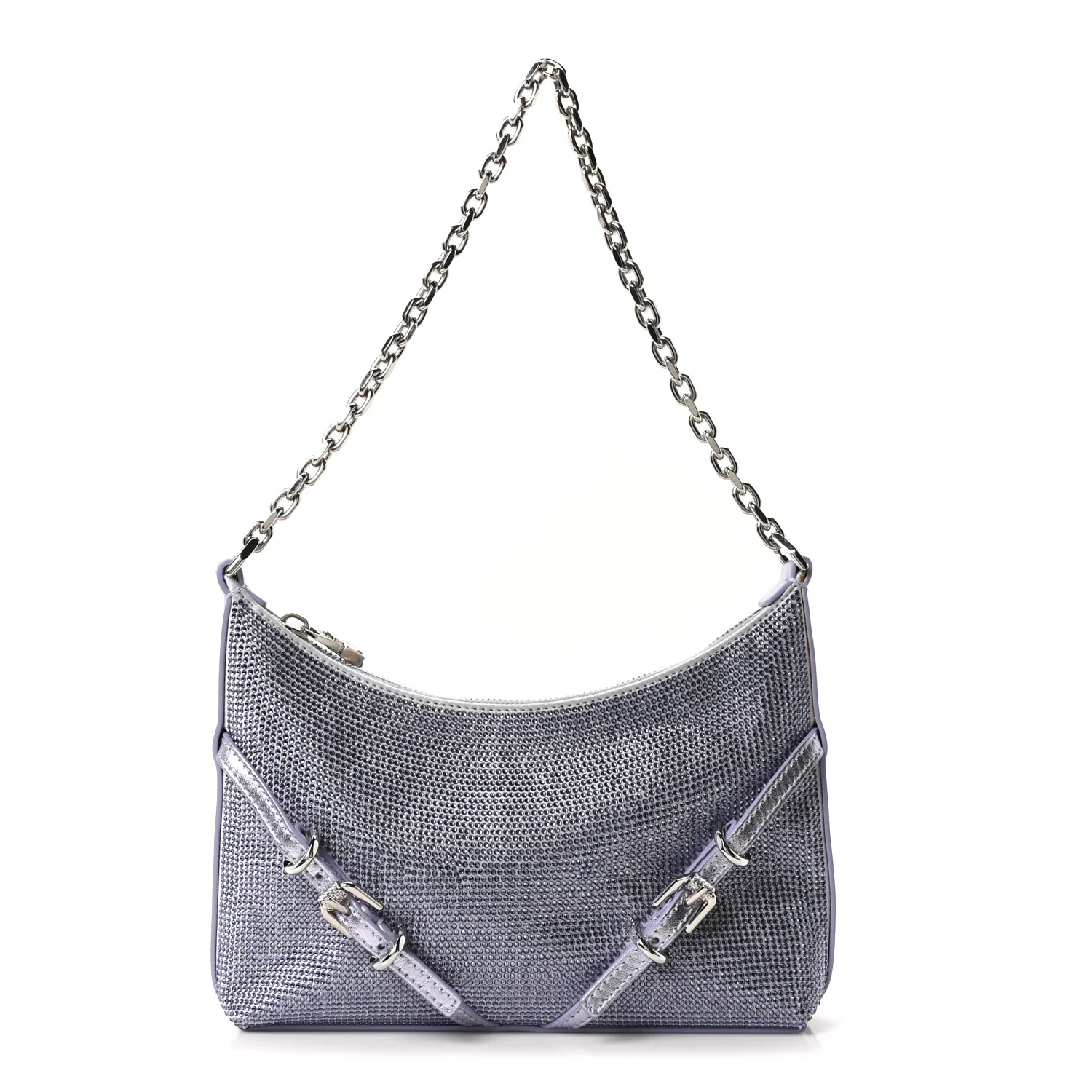 Satin Strass Mini Voyou Boyfriend Party Bag Lavender - Image 2