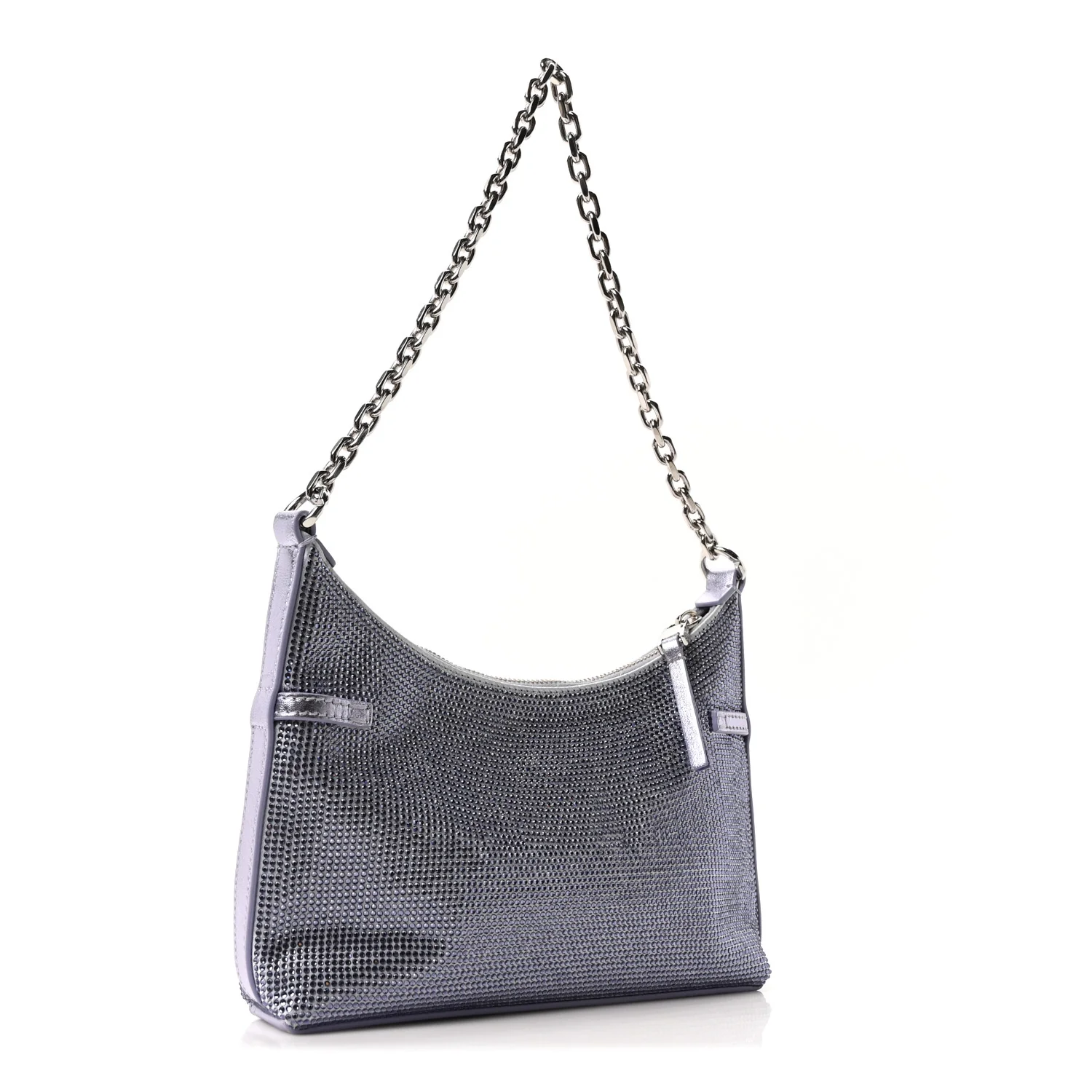 Satin Strass Mini Voyou Boyfriend Party Bag Lavender - Image 5