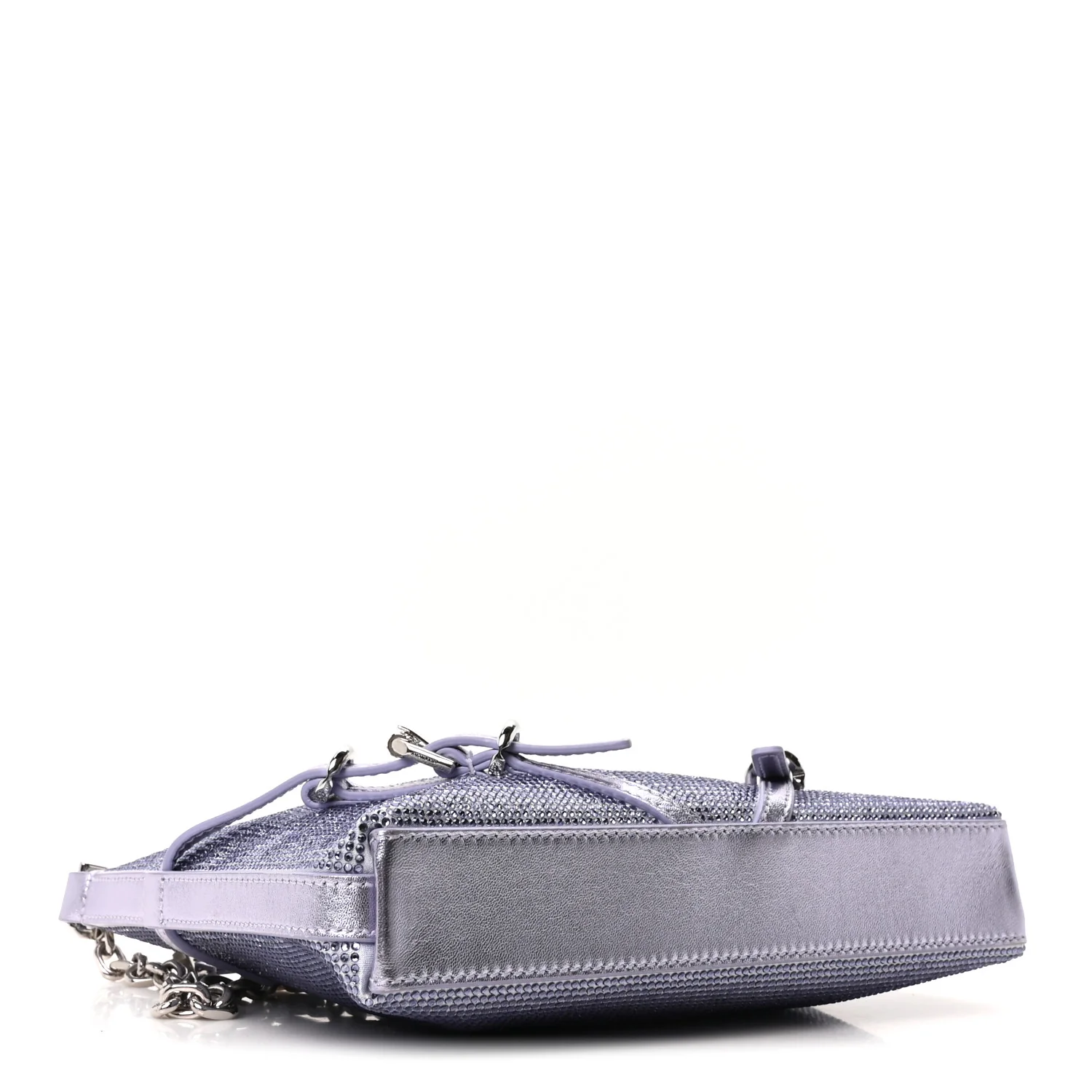 Satin Strass Mini Voyou Boyfriend Party Bag Lavender - Image 6