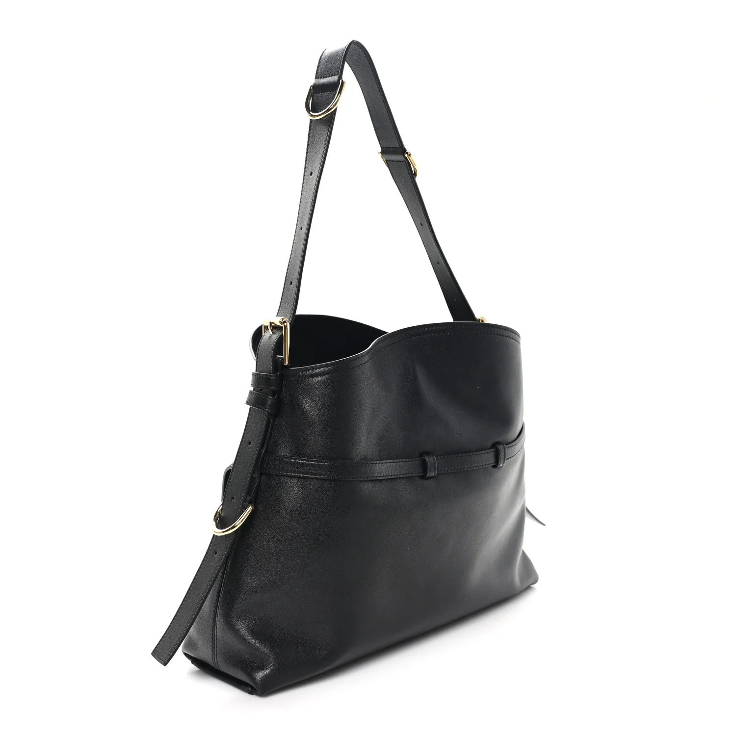 Shiny Calfskin Medium Voyou Bag Black - Image 3