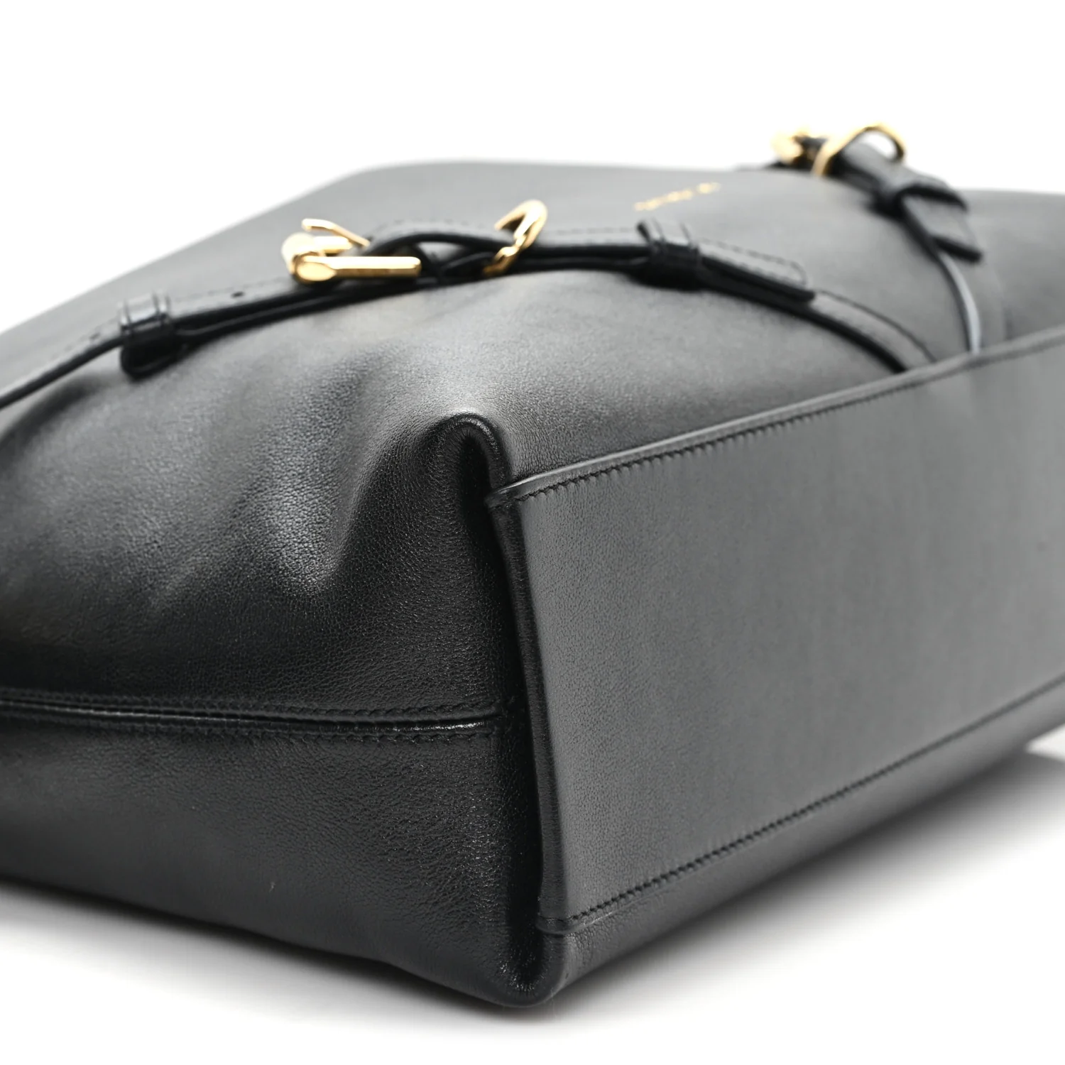 Shiny Calfskin Medium Voyou Bag Black - Image 9