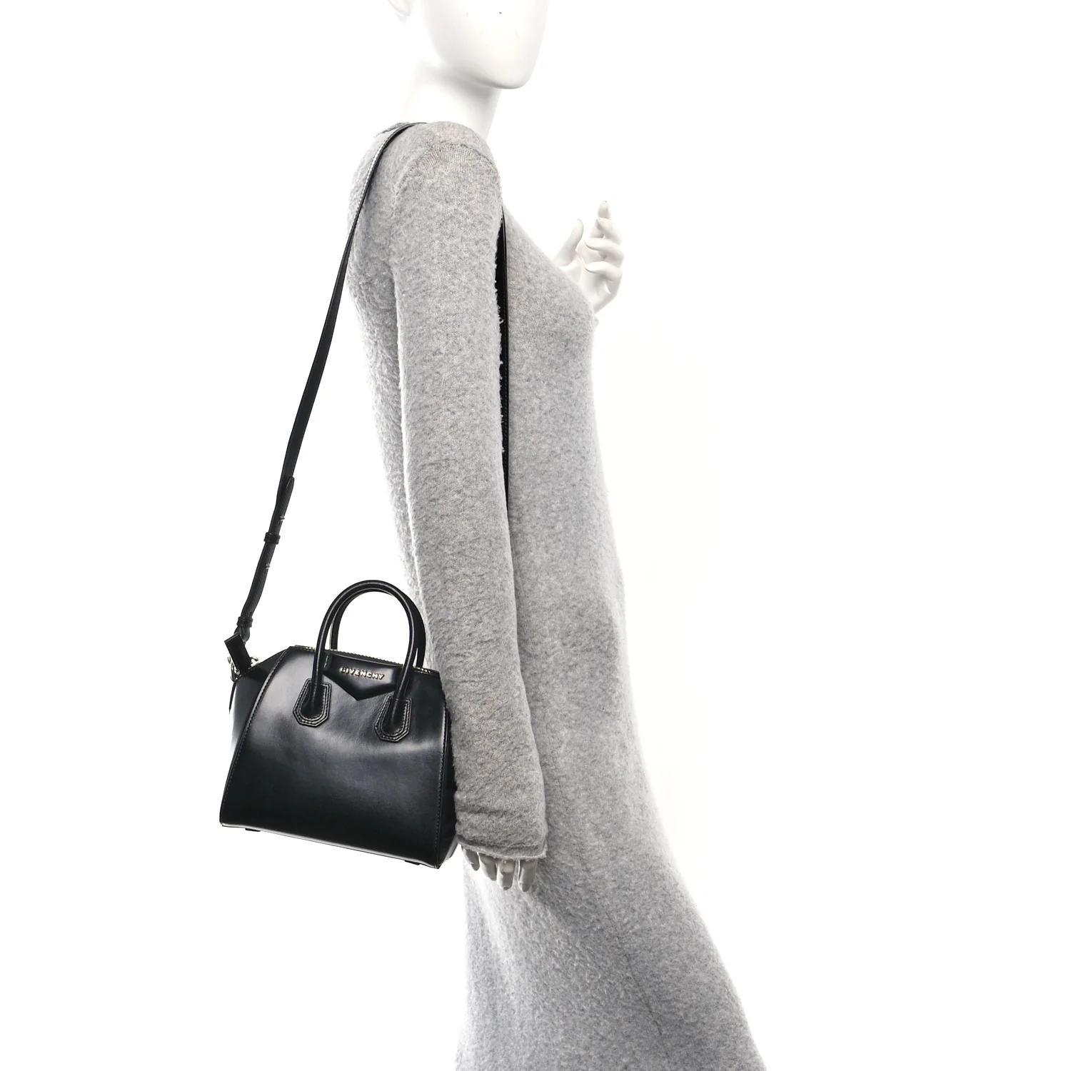 Shiny Lord Calfskin Mini Antigona Black - Image 2