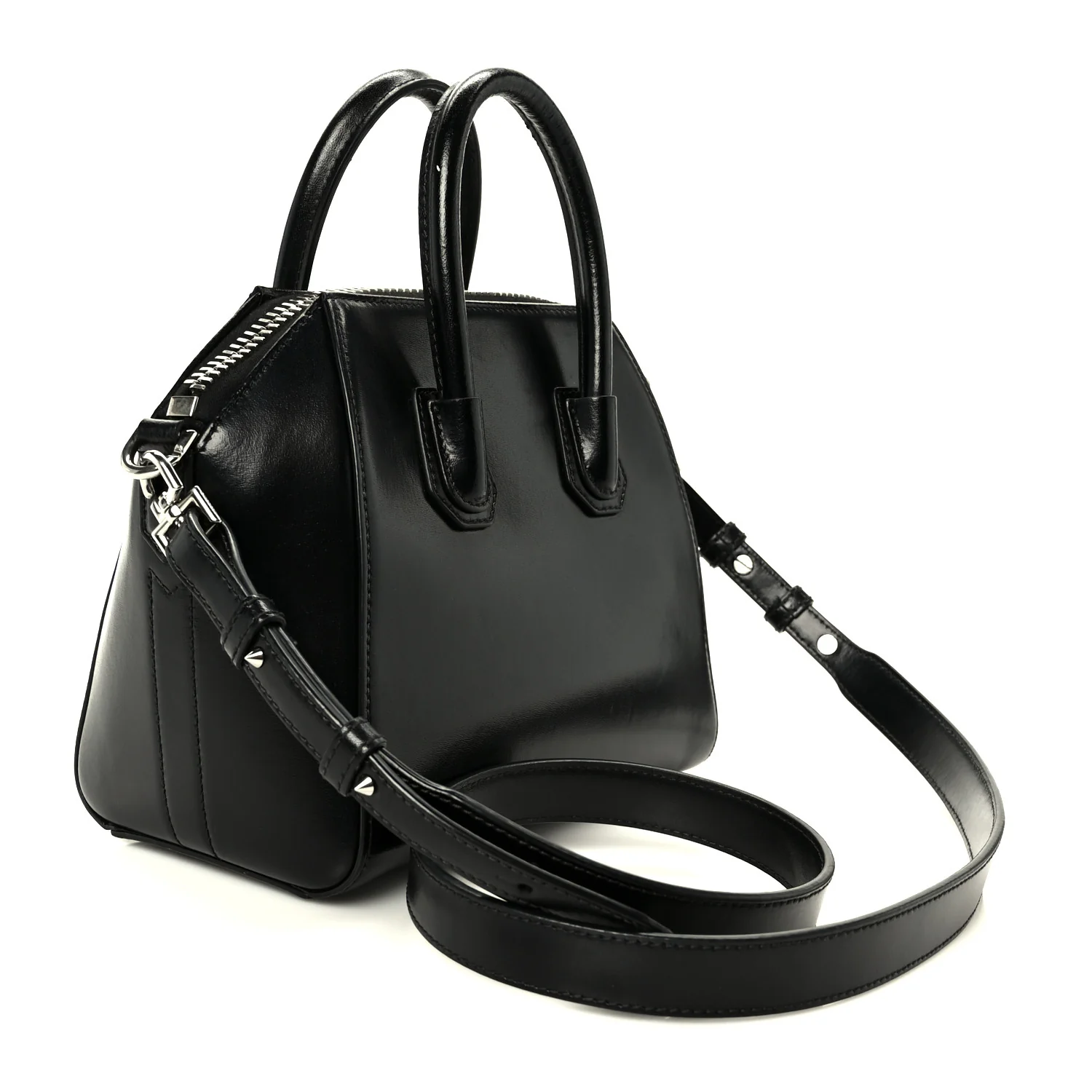 Shiny Lord Calfskin Mini Antigona Black - Image 4