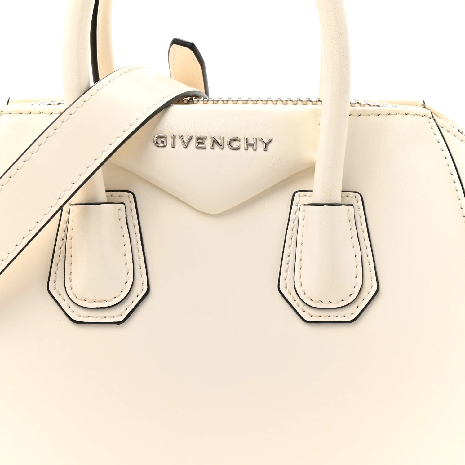 Shiny Lord Calfskin Mini Antigona Ivory - Image 8