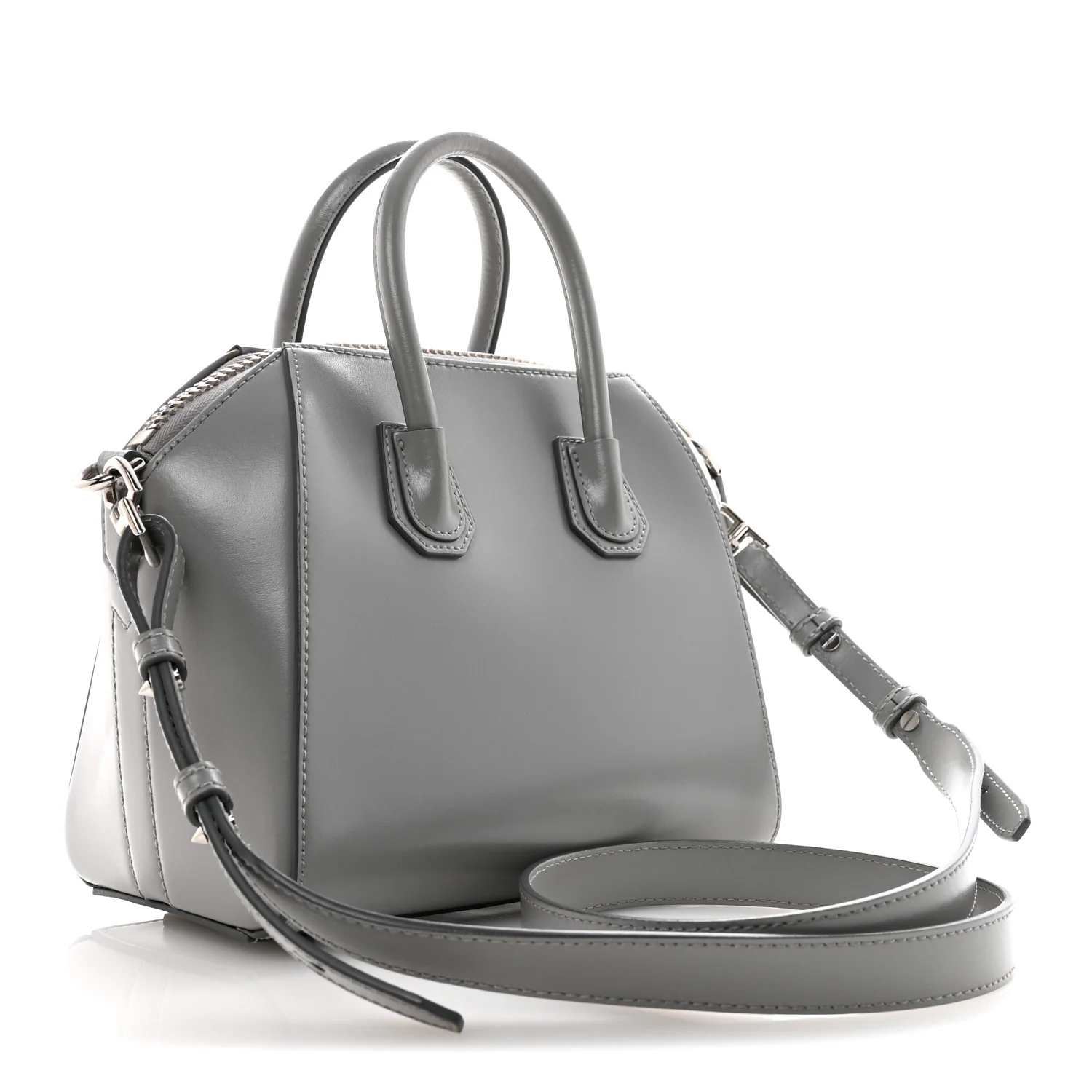 Shiny Lord Calfskin Mini Antigona Pearl Grey - Image 3