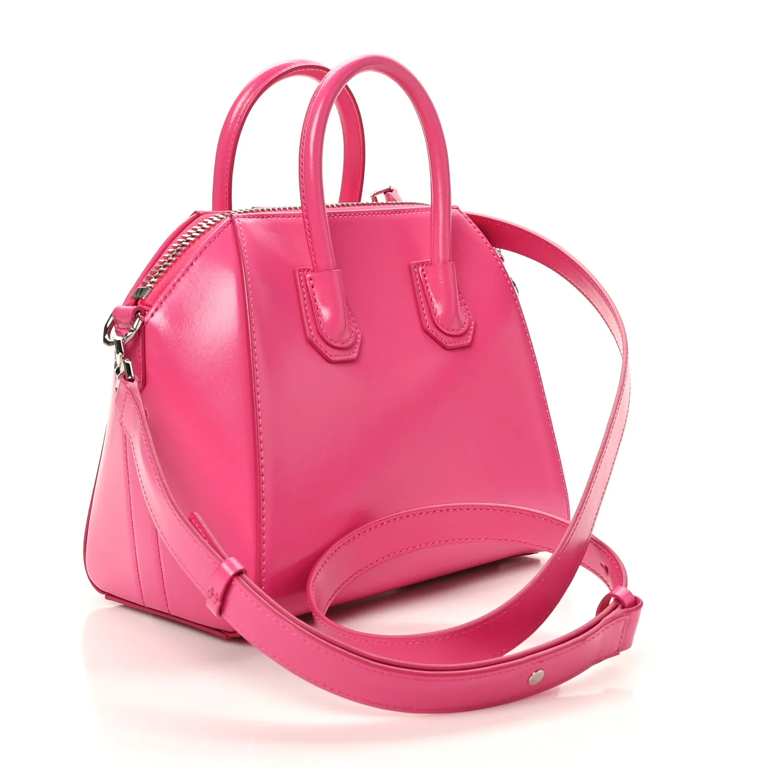 Shiny Lord Calfskin Mini Antigona Shocking Pink - Image 3