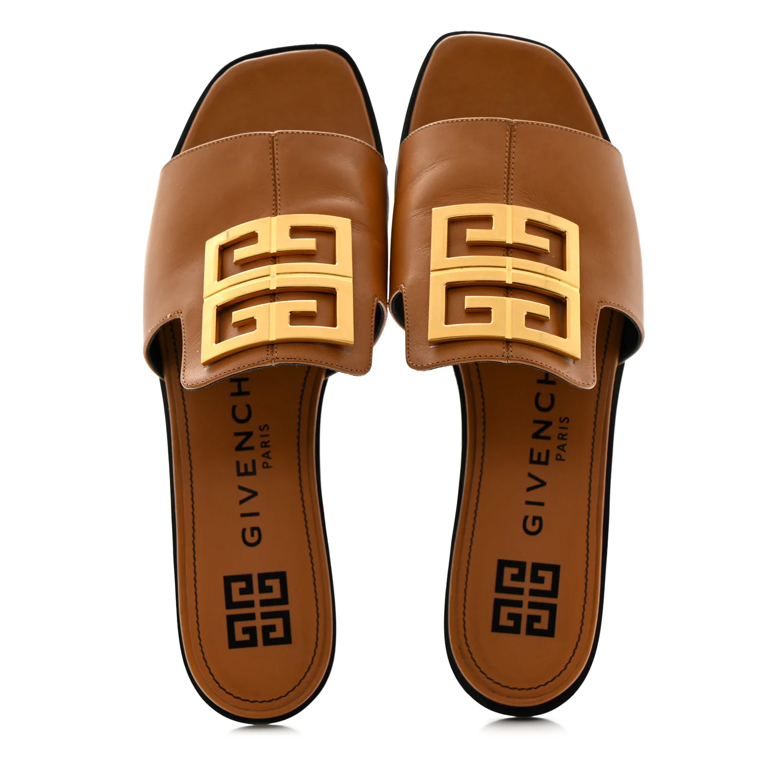 Smooth Calfskin 4G Flat Sandals 39.5 Brown - Image 2