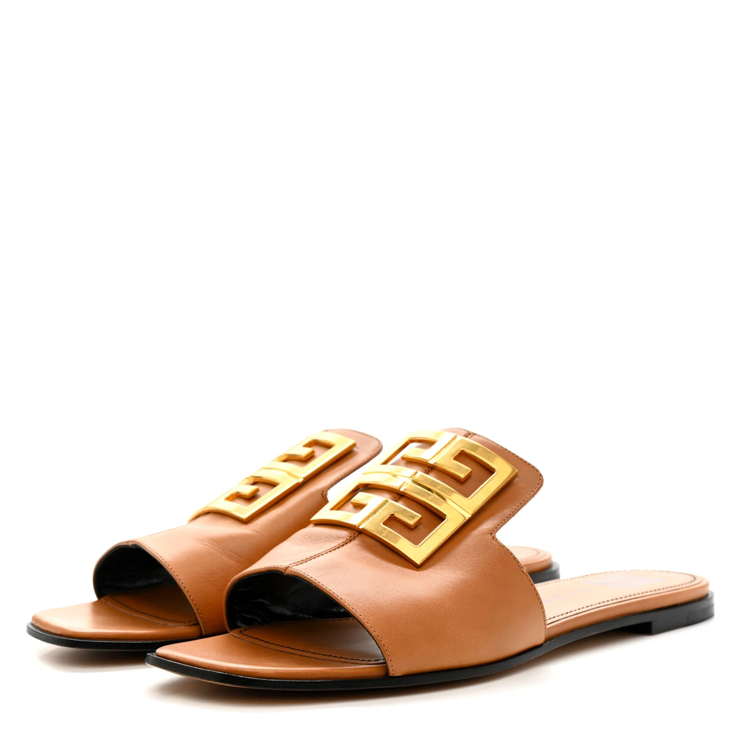 Smooth Calfskin 4G Flat Sandals 39.5 Brown - Image 4