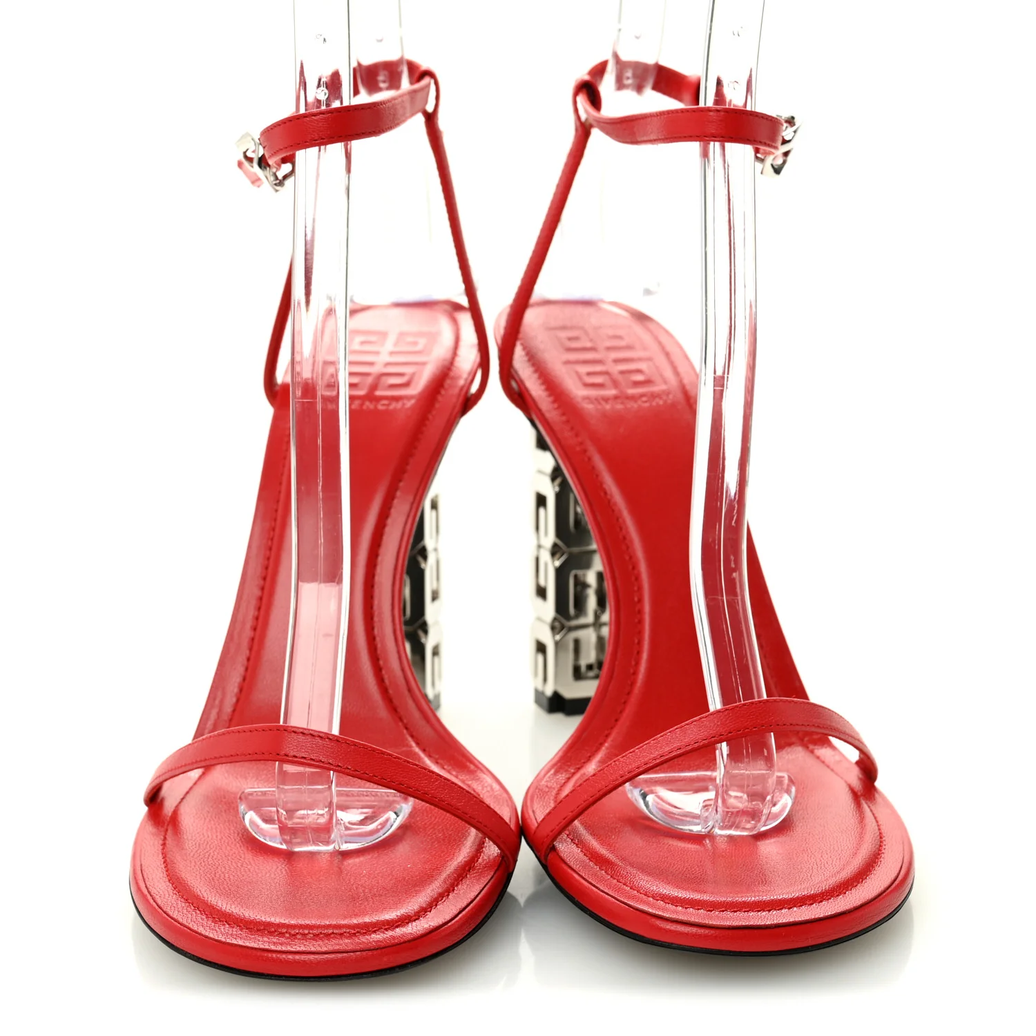 Smooth Nappa G Cube 105mm Sandals 39 Red - Image 2