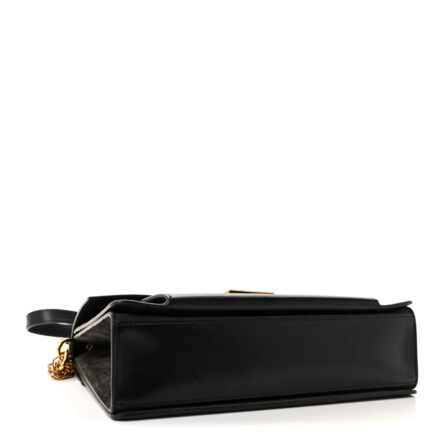 Sugar Goatskin Suede Medium GV3 Shoulder Bag Black Grey - Image 4