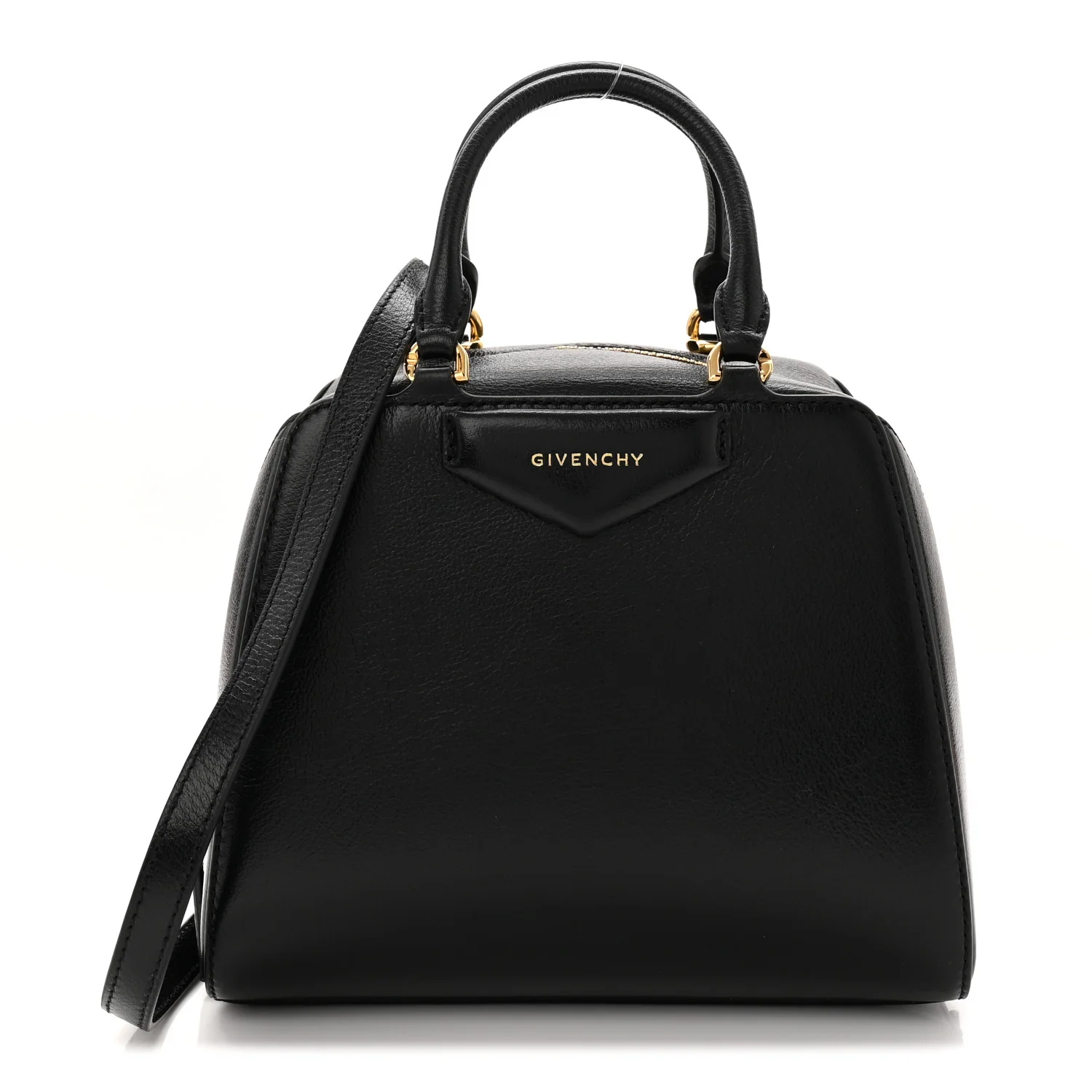 Tumbled Buffalo Mini Antigona Cube Bag Black