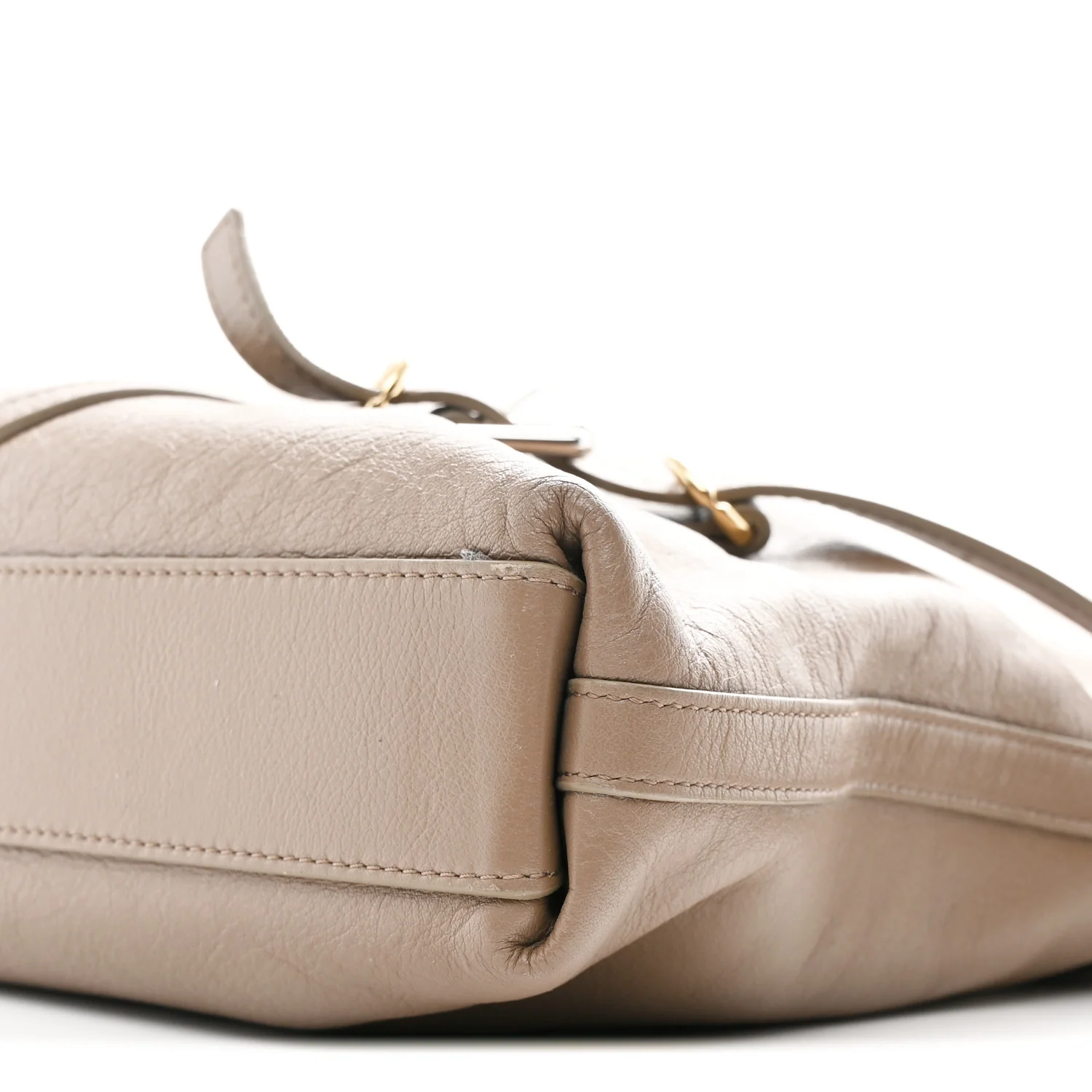 Tumbled Calfskin Medium Voyou Bag Taupe - Image 10