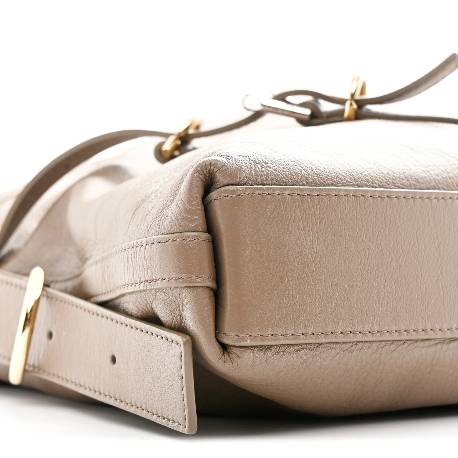 Tumbled Calfskin Medium Voyou Bag Taupe - Image 9